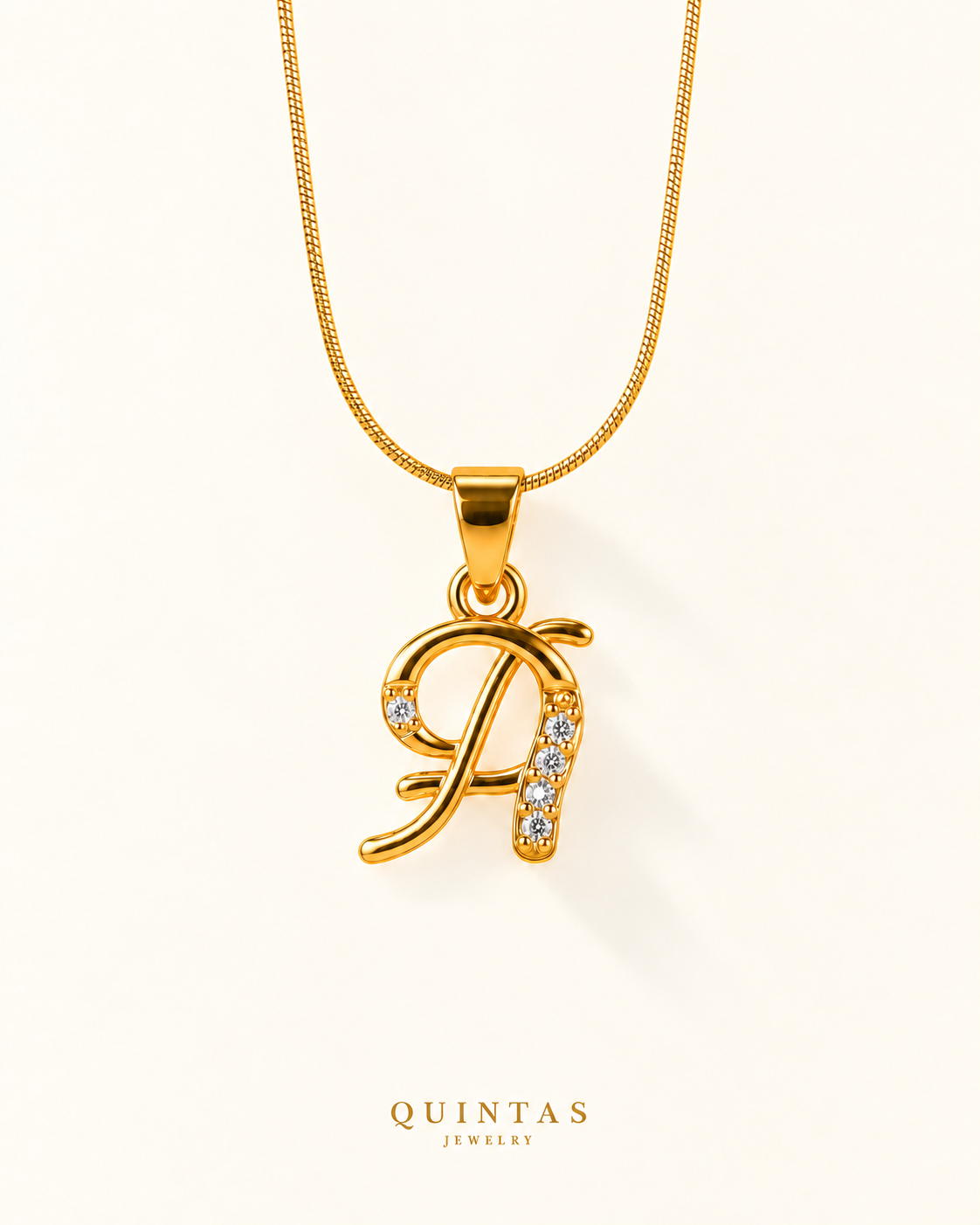 QUINTAS Letter Initial Necklace