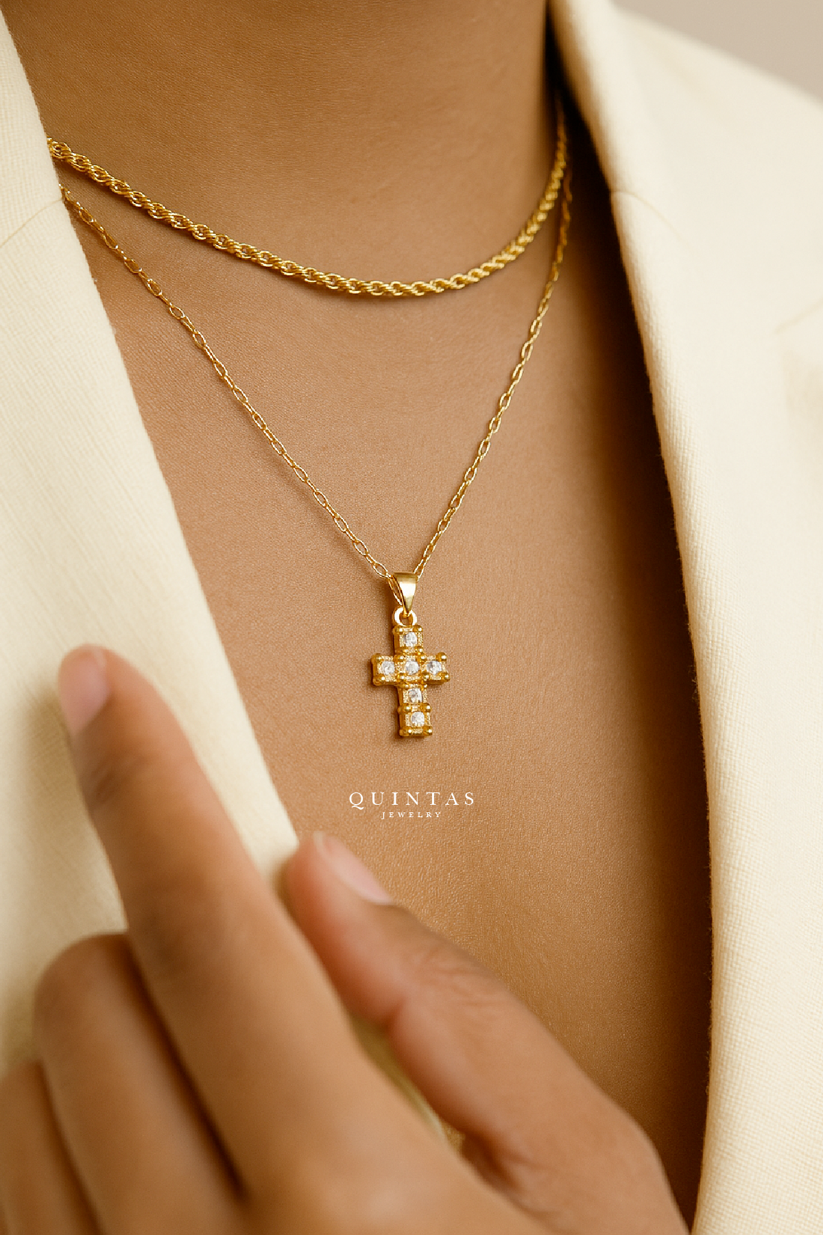 Sparkling Iced Cross Necklace