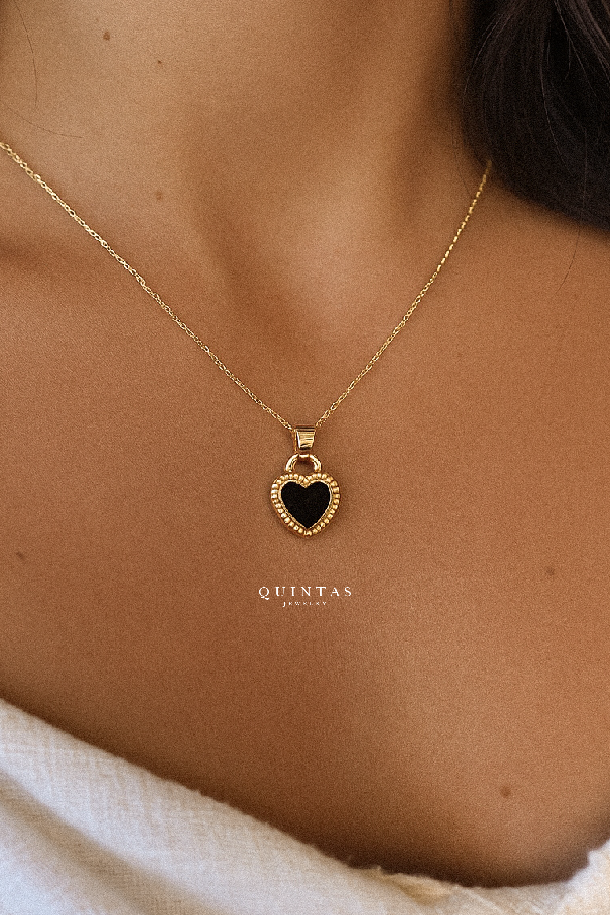 Raven Black Heart Necklace