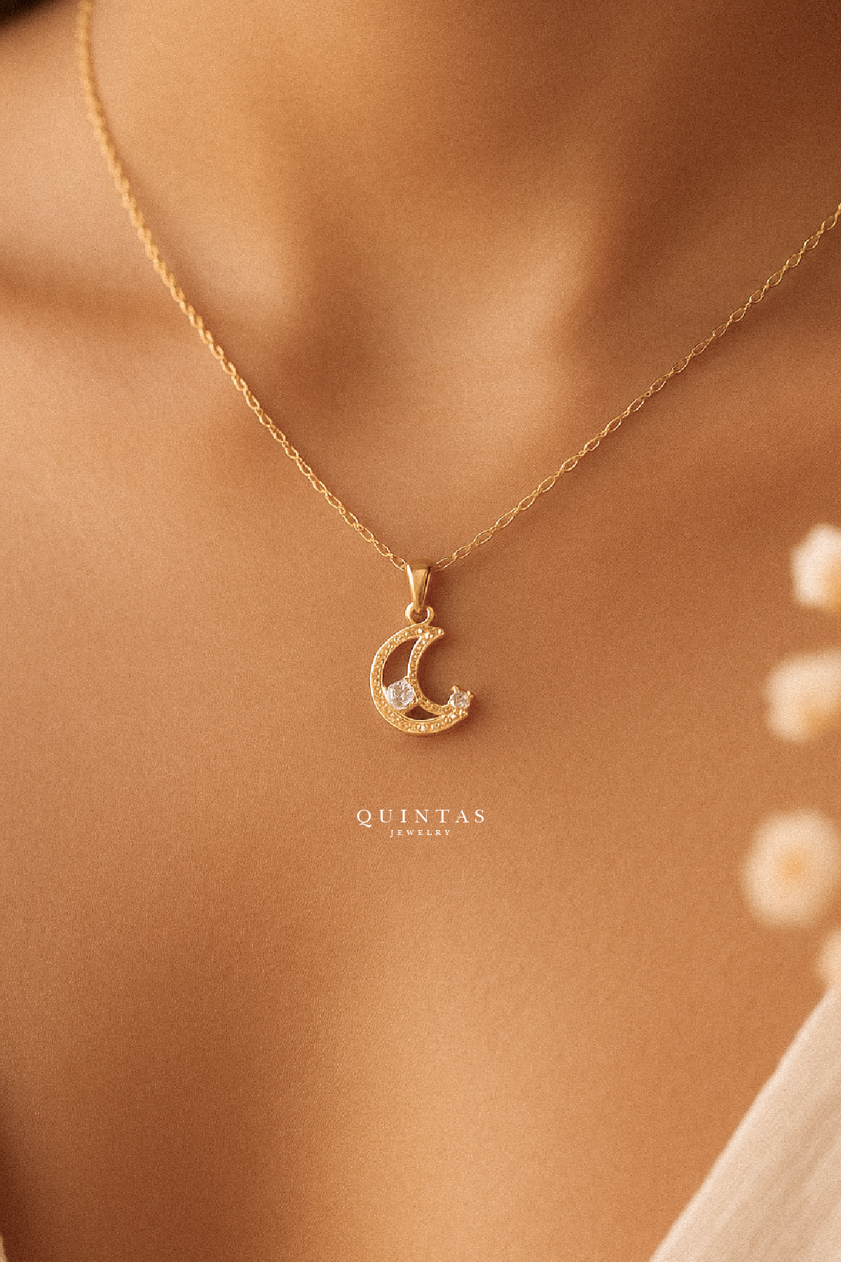 Celestine Moon Diamond Necklace