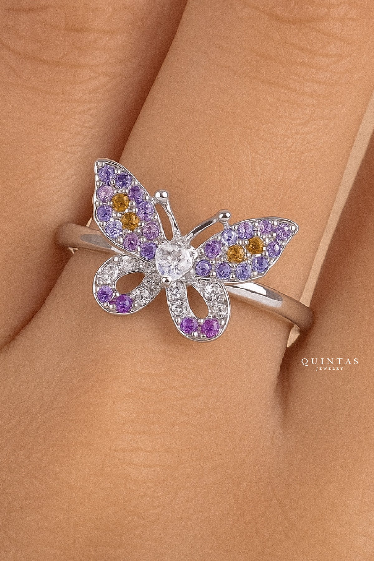 Arcadia Silver Butterfly Ring (Adjustable)