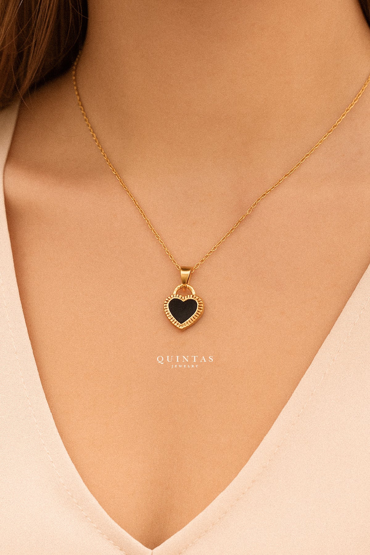 Raven Black Heart Necklace