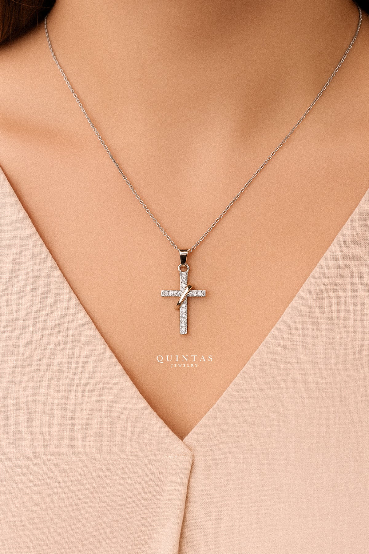 Infinity Cross Silver Necklace