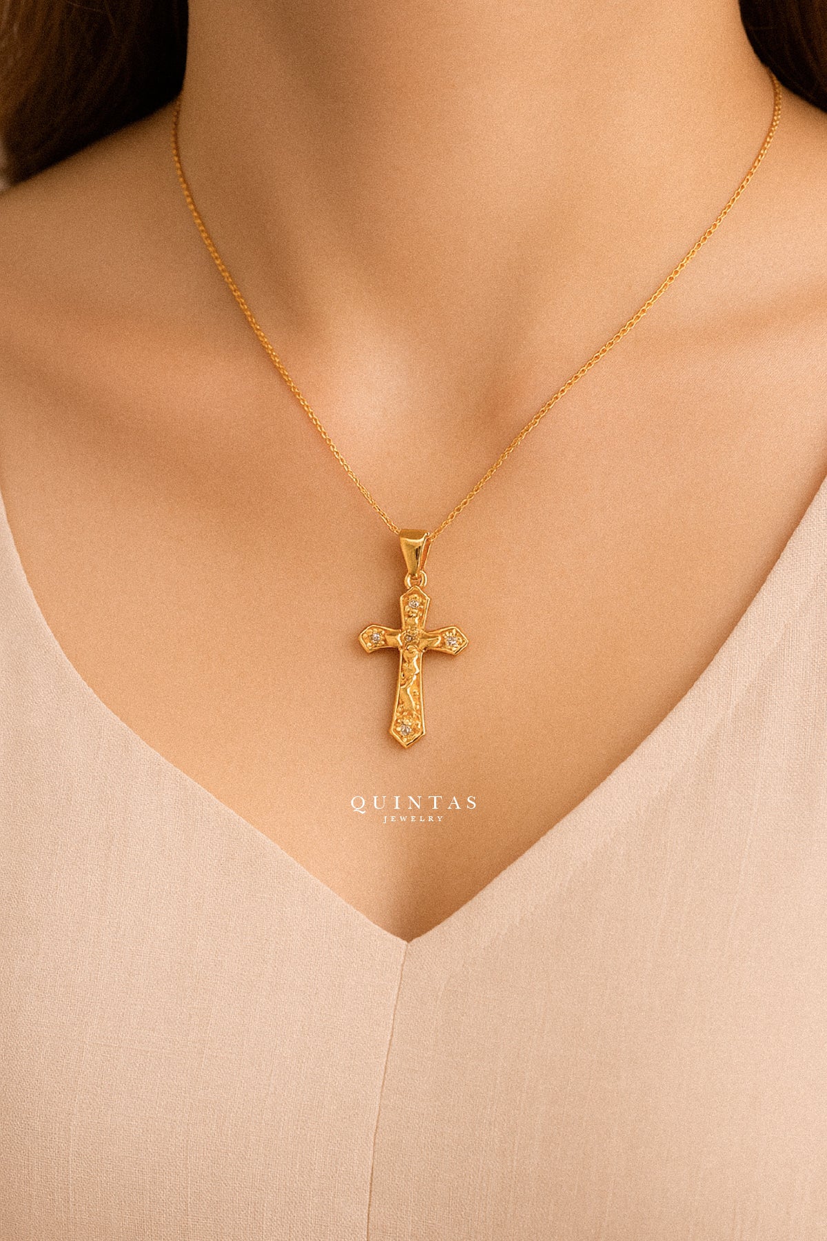 Christian's Rhinestone Cross Necklace