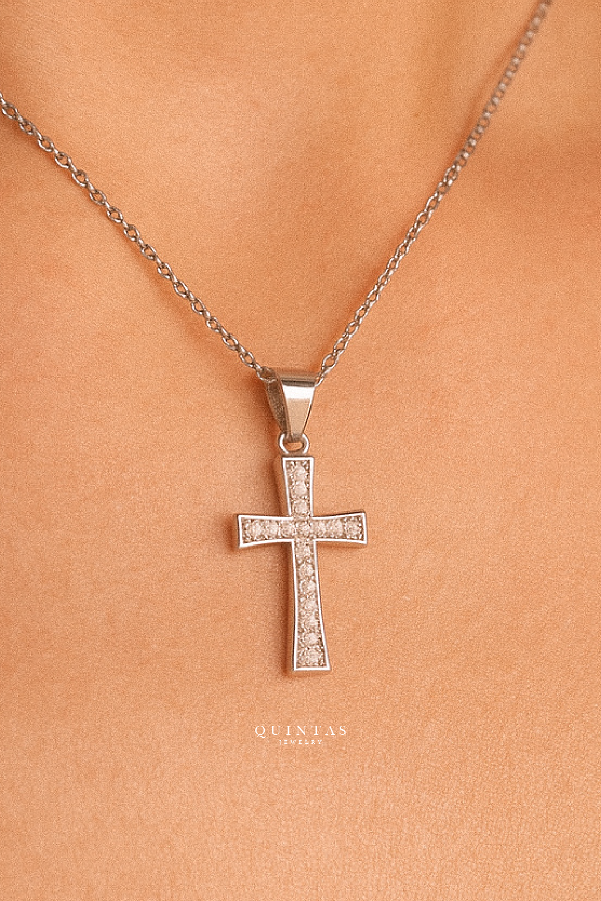 Lucent Cross Silver Necklace
