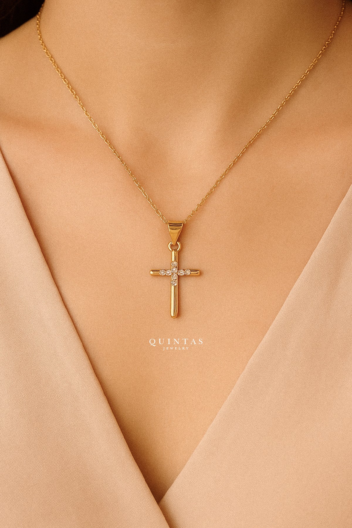 Studded Cross Necklace