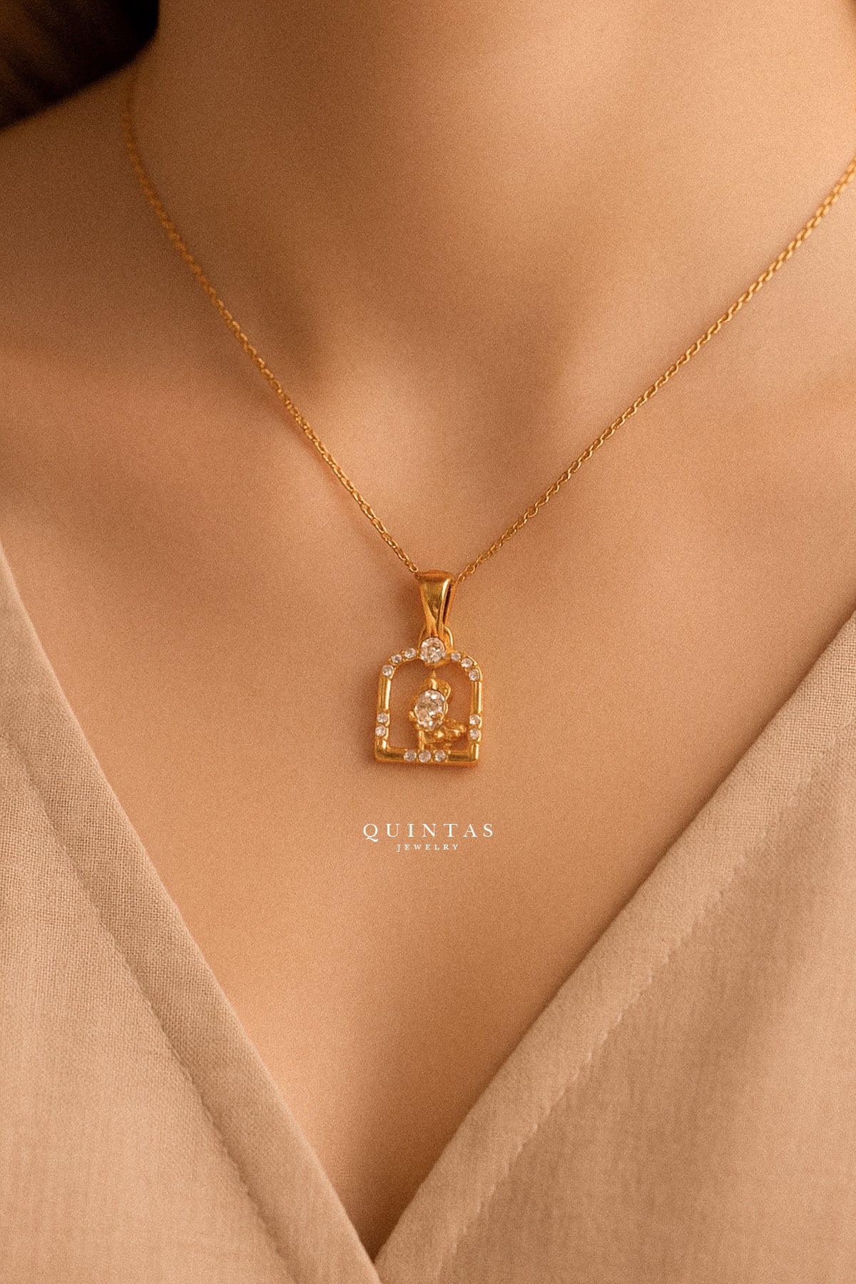 Diamond Tulip Necklace