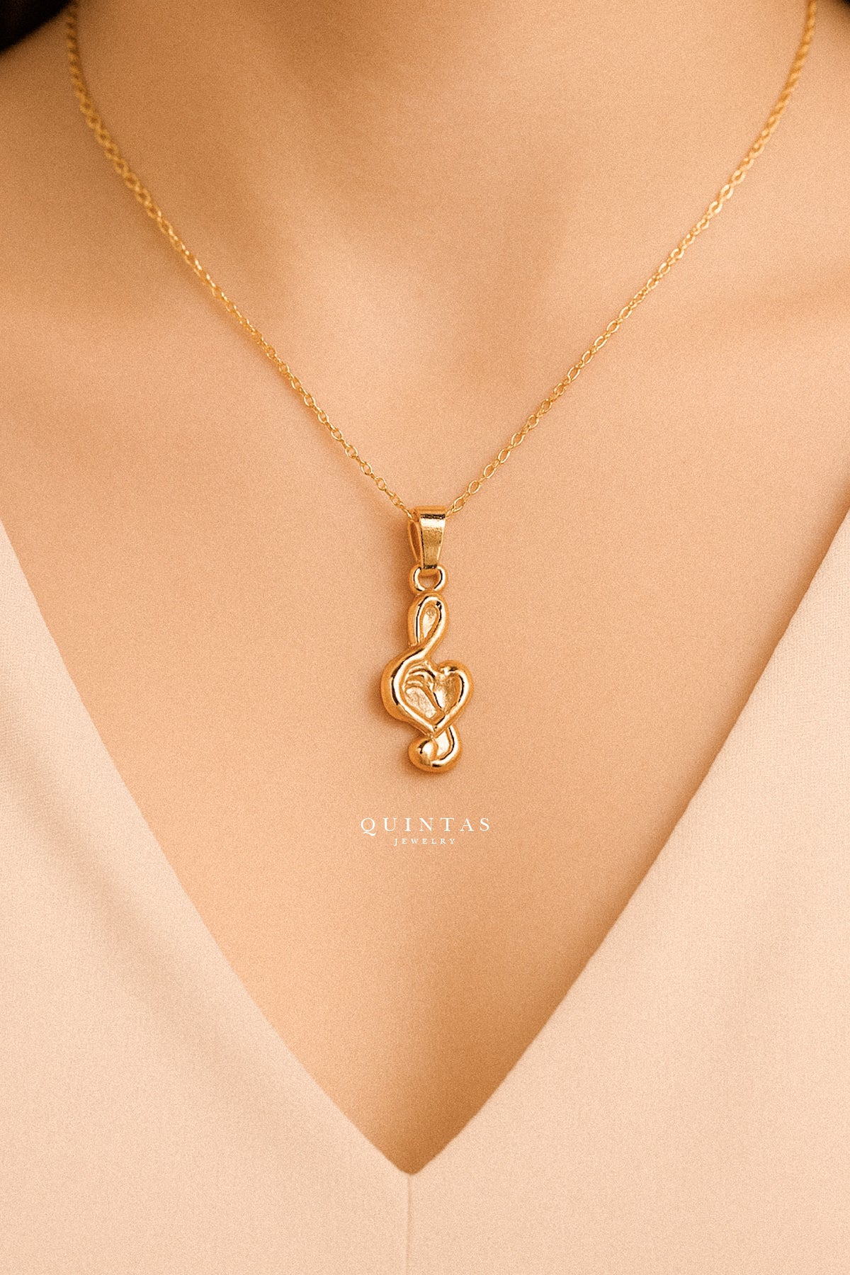 G-Clef Heart Note Necklace