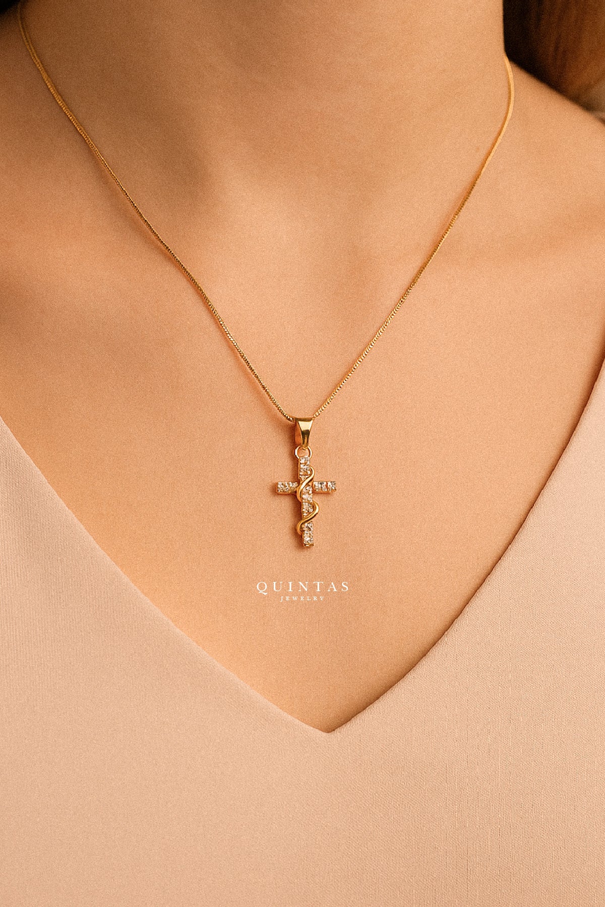Serpent Cross Amulet Necklace