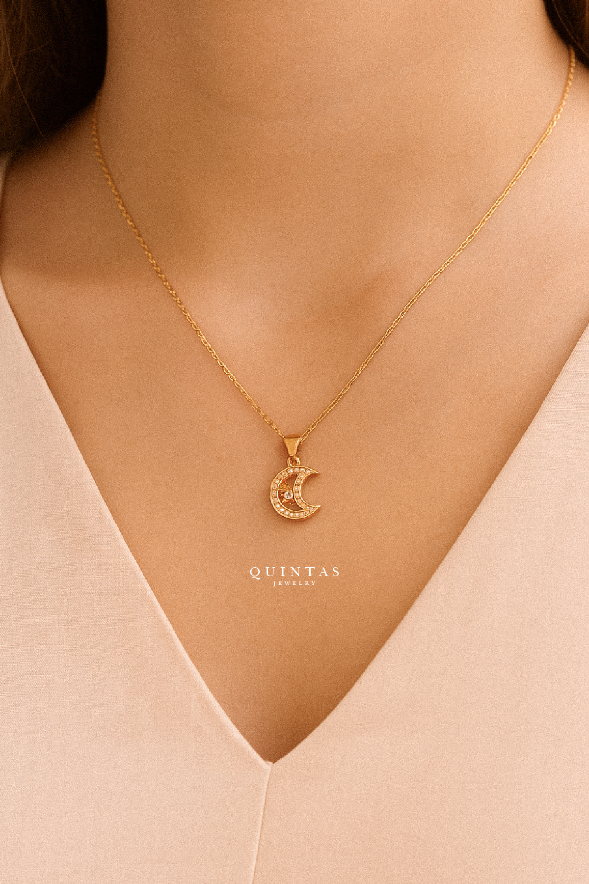 Crescent Moon and Star Necklace
