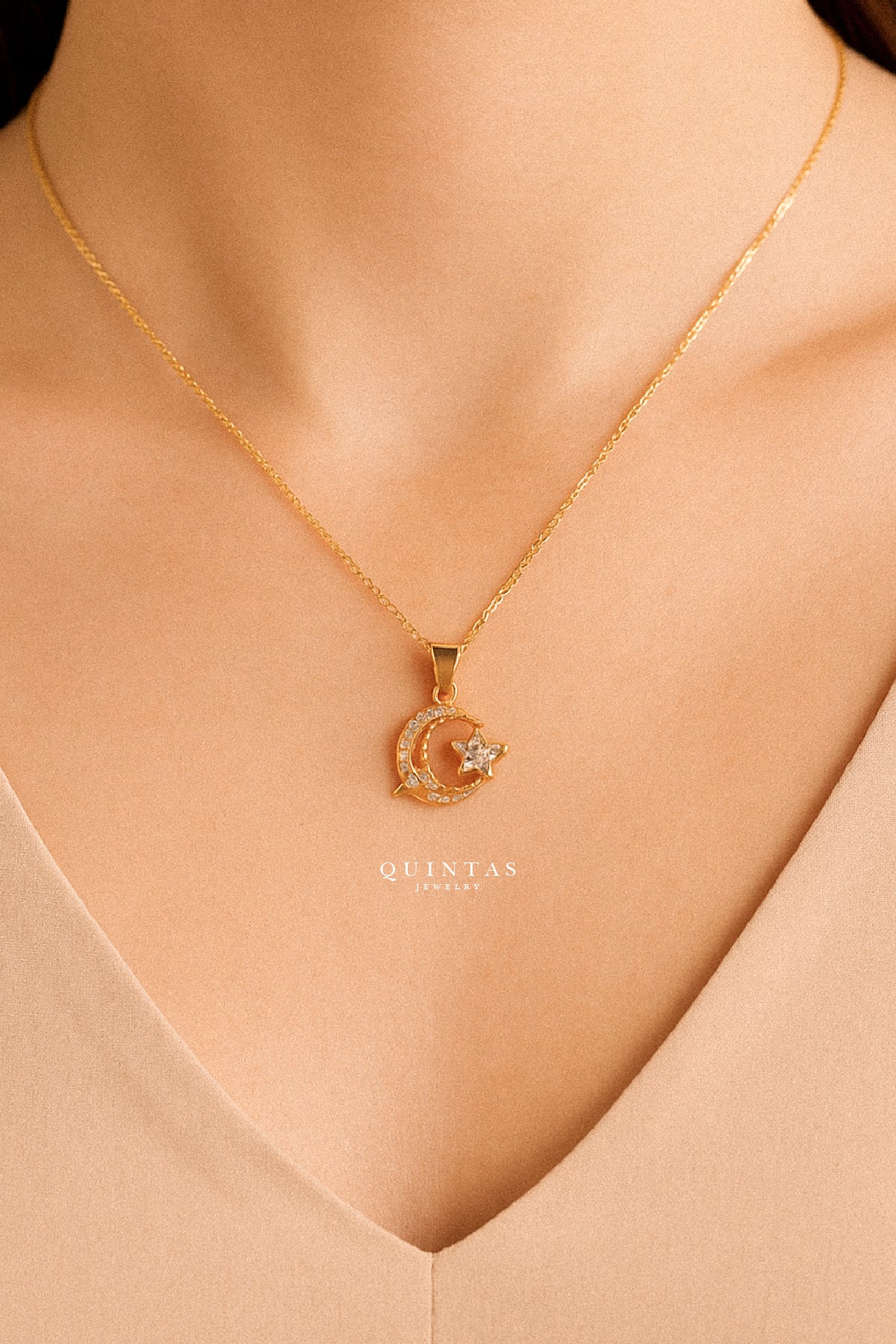 Callista Moon and Star Necklace