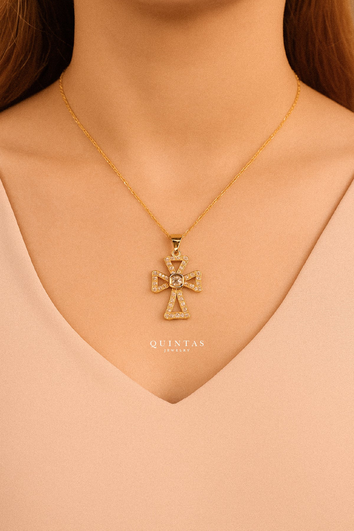 Harmony Diamond Cross Necklace