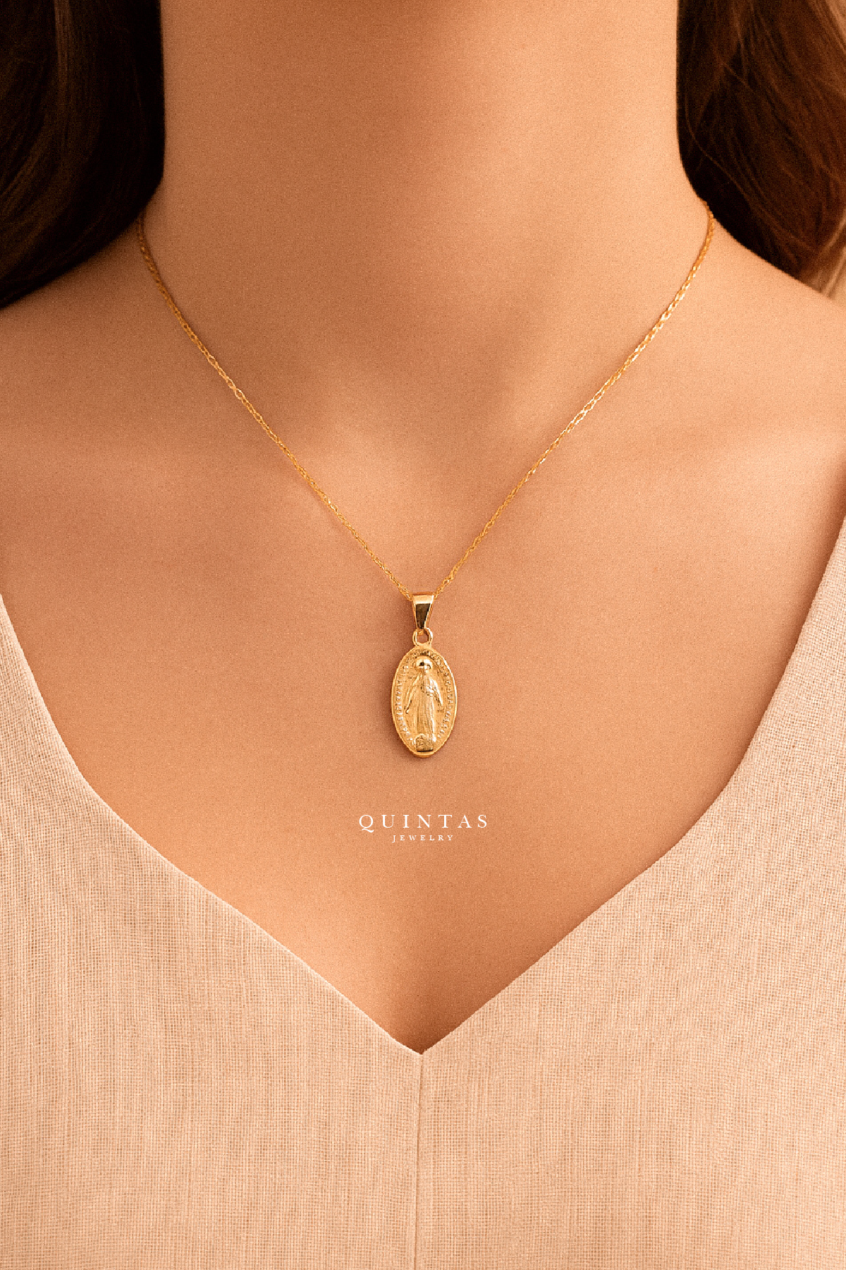 Mary Miraculous Medal Necklace - Main Image