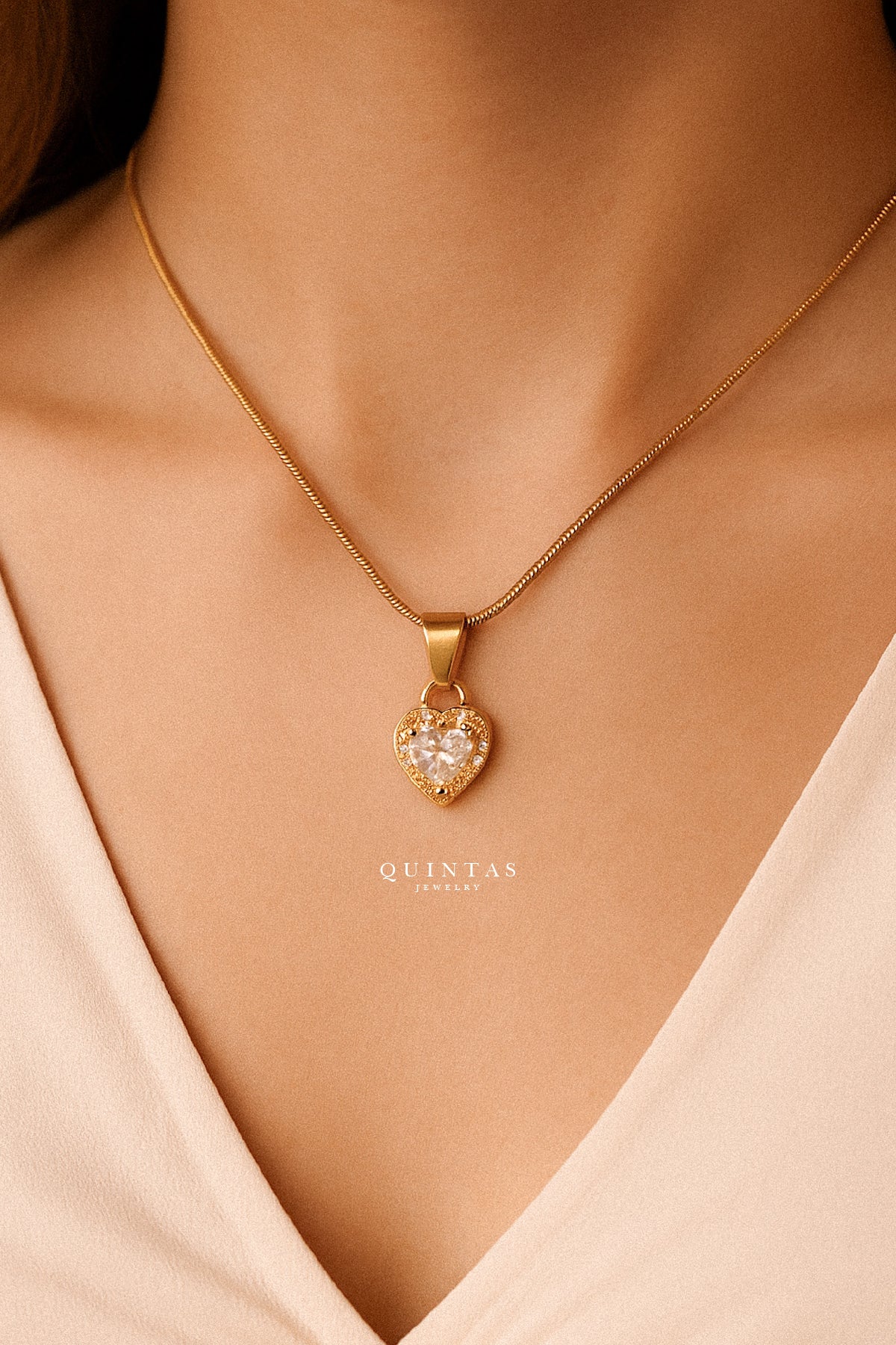 Audrey Diamond Heart Necklace
