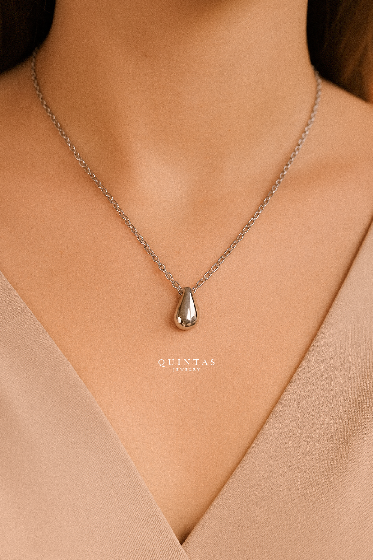 Silver Teardrop Necklace