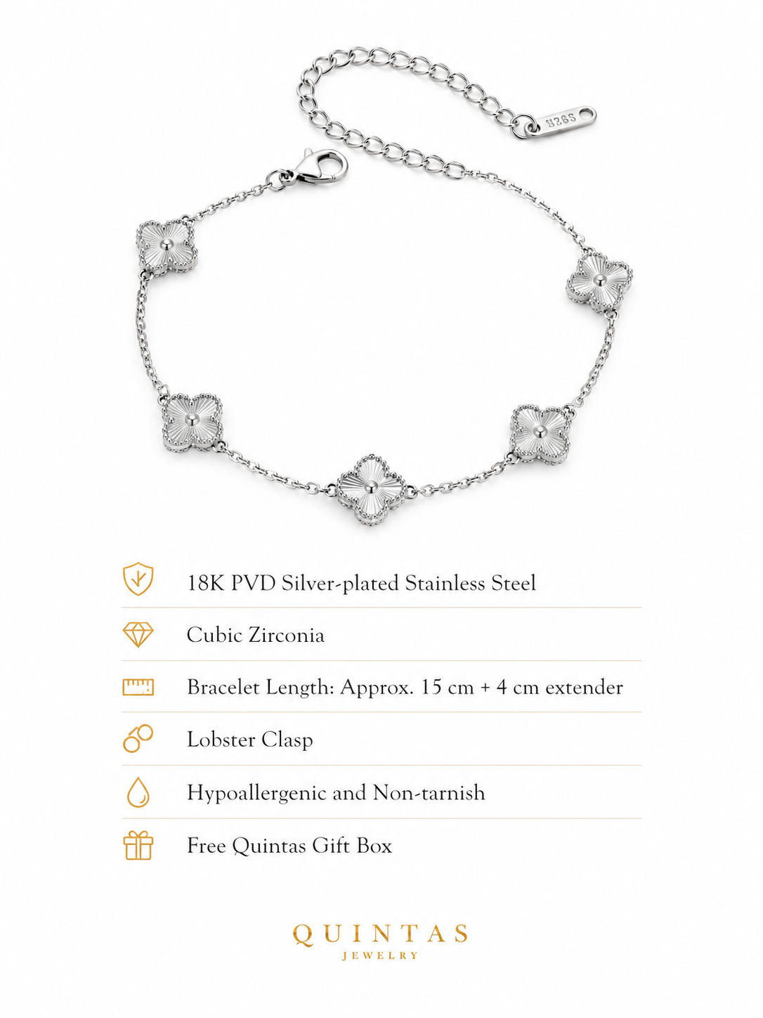Silver Clover Bracelet