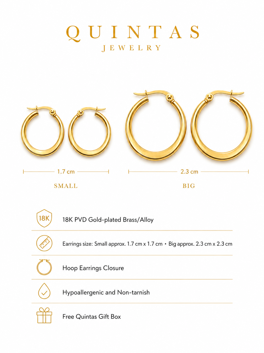 Mira Golden Hoop Earrings