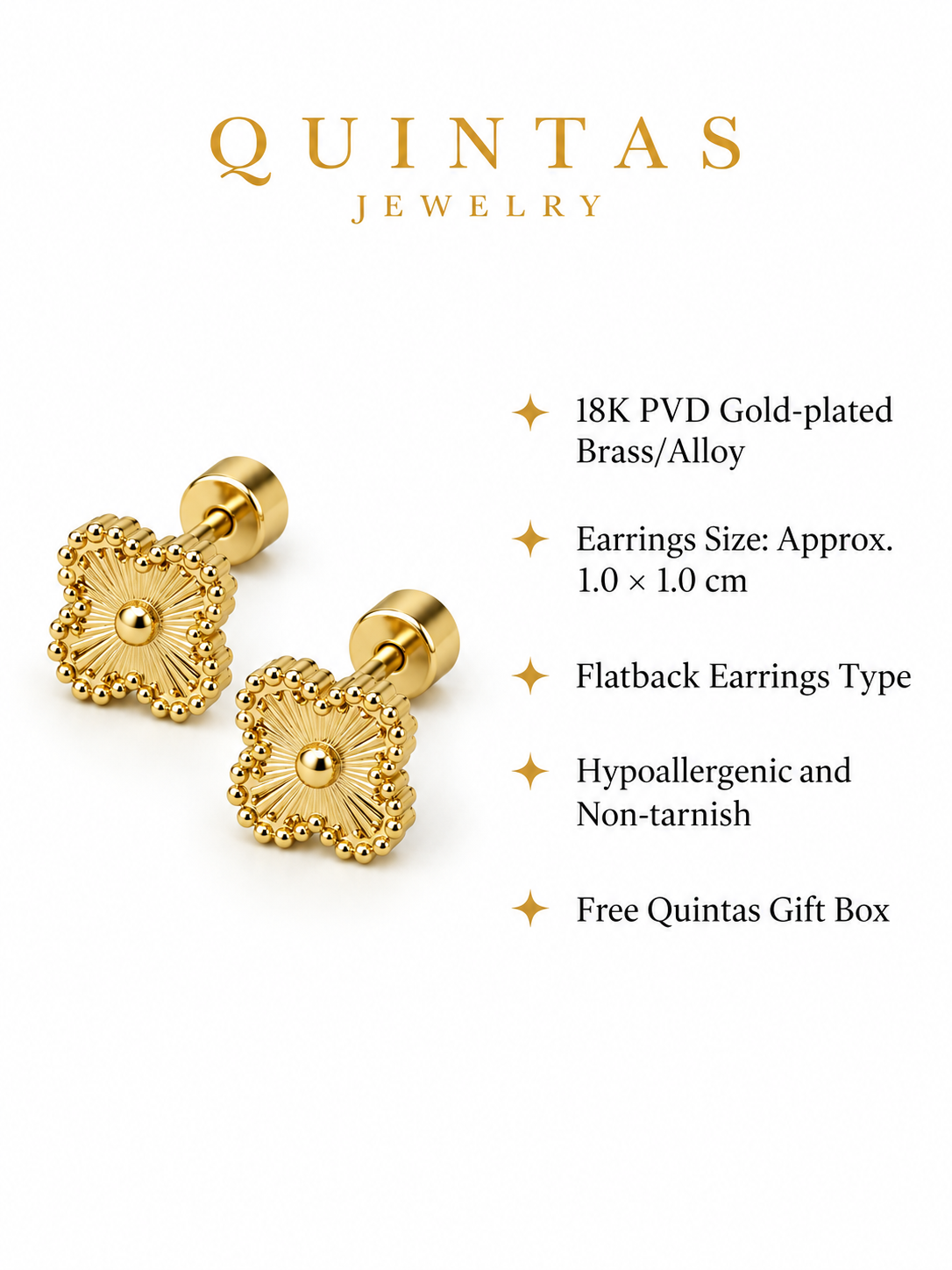 Aurelle Clover Stud Earrings