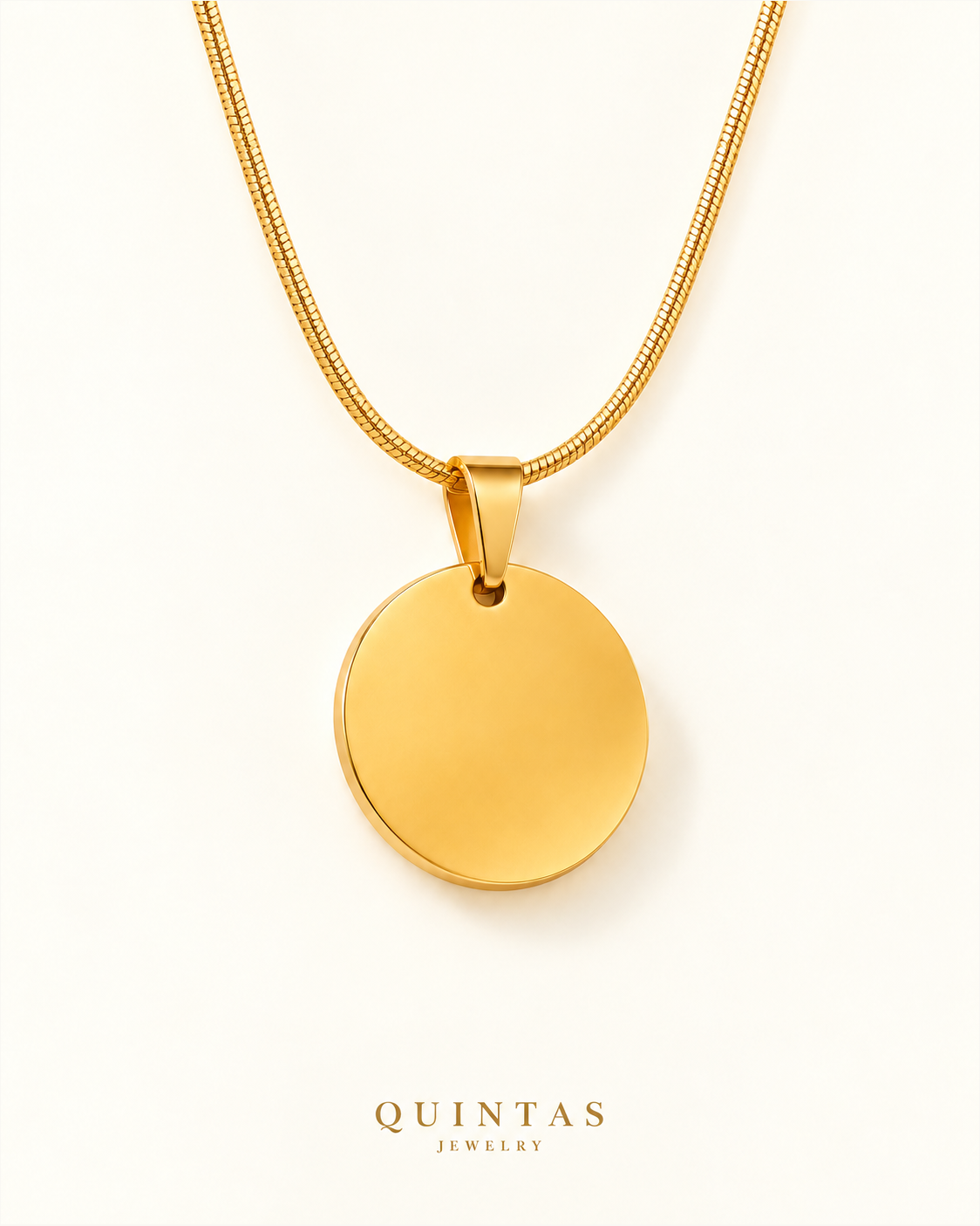 QUINTAS 18K Gold Disc Necklace