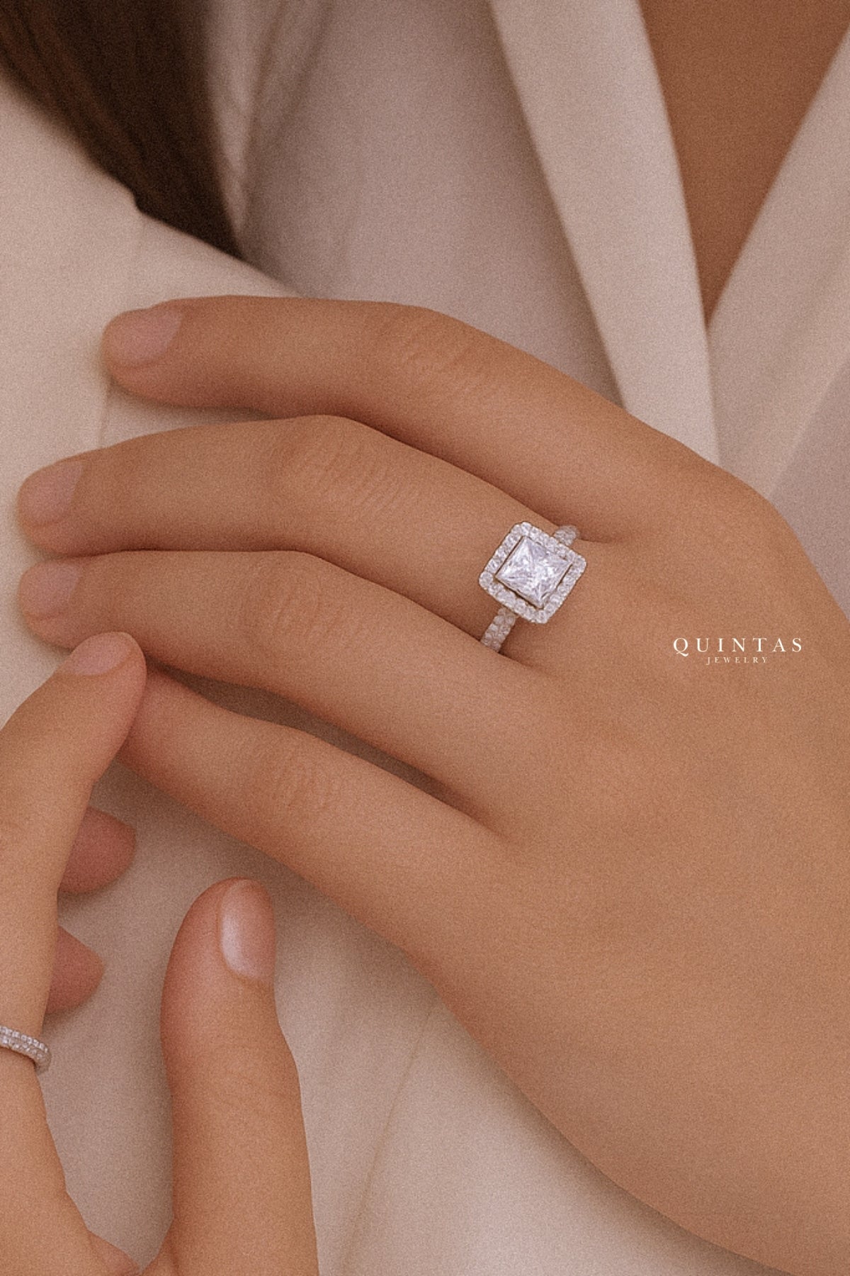 Catherine's Royal Diamond Silver Ring (Adjustable)