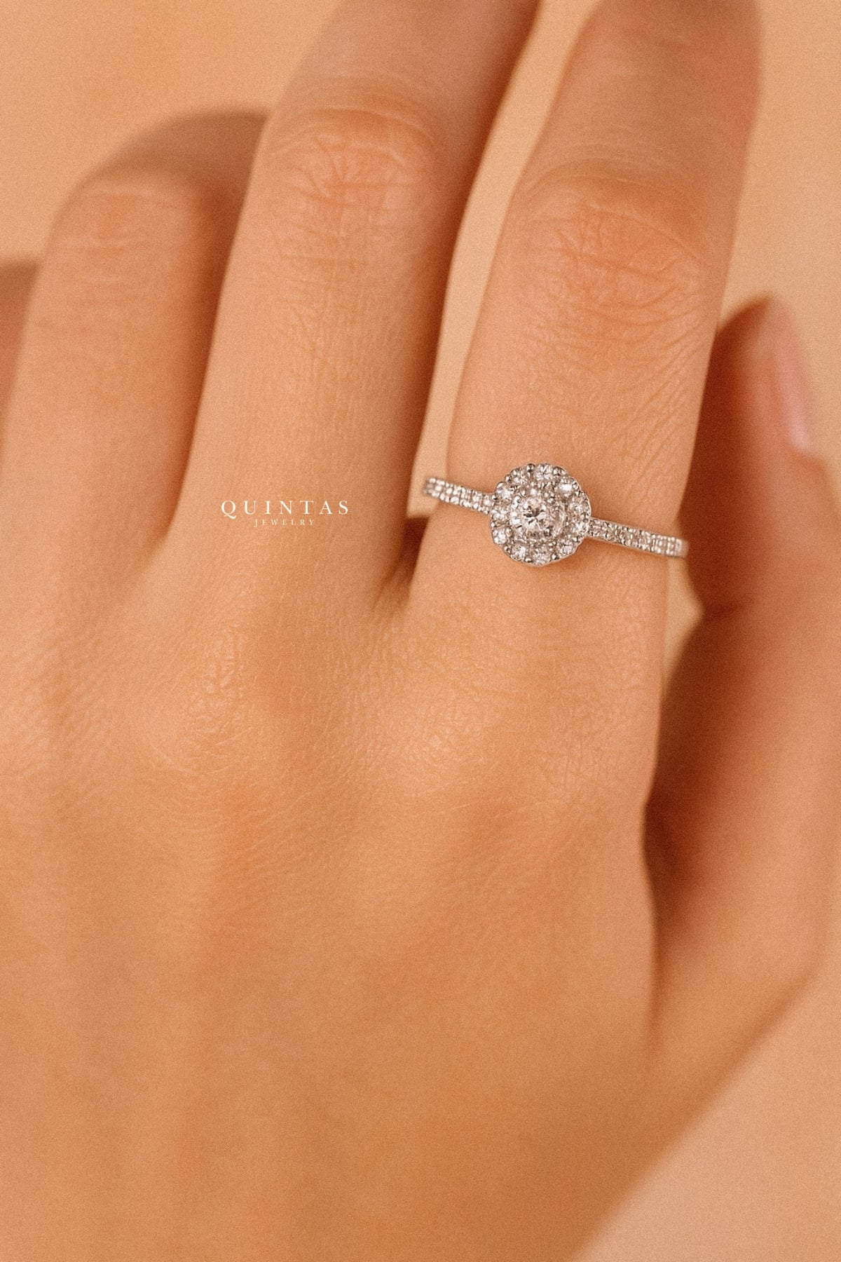 Sophia Majestic Diamond Silver Ring (Adjustable)