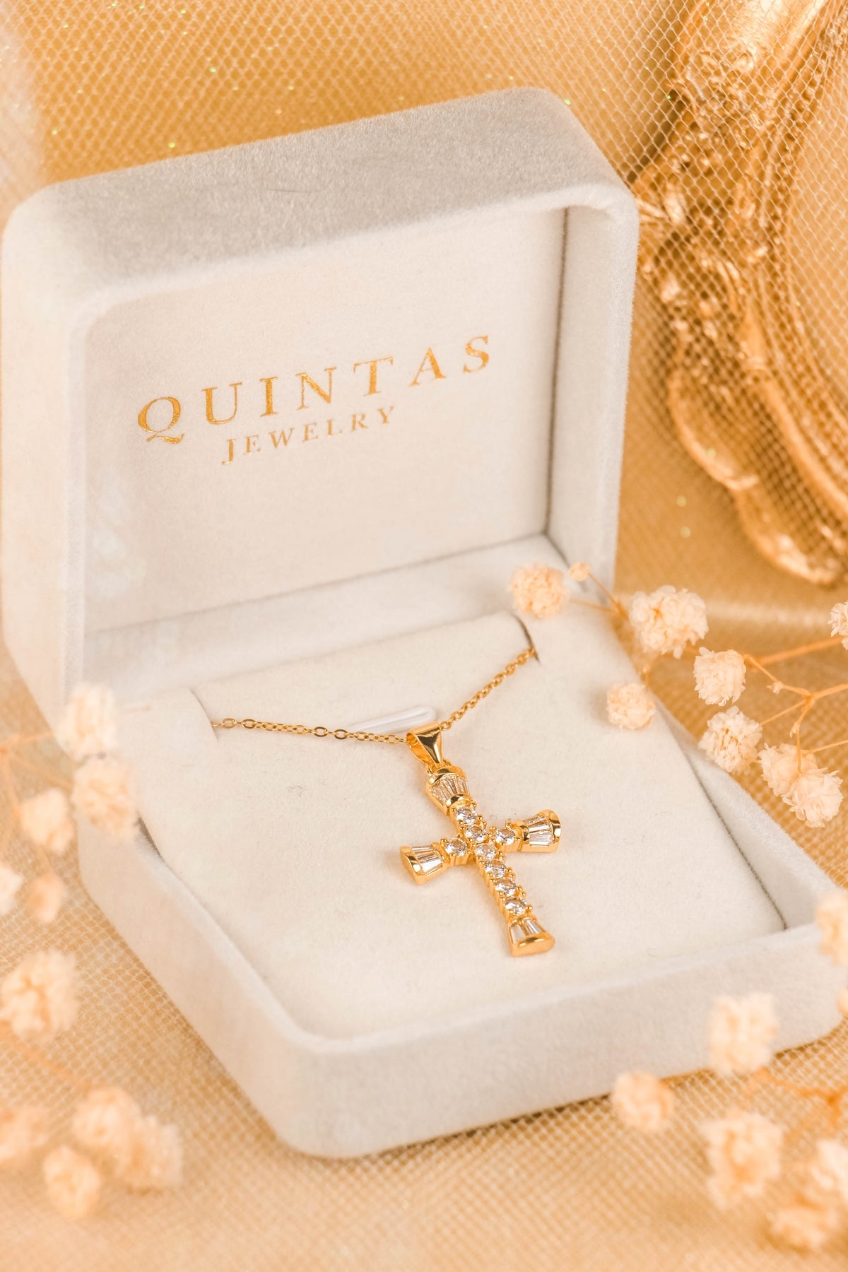 David Glass Crucifix Necklace
