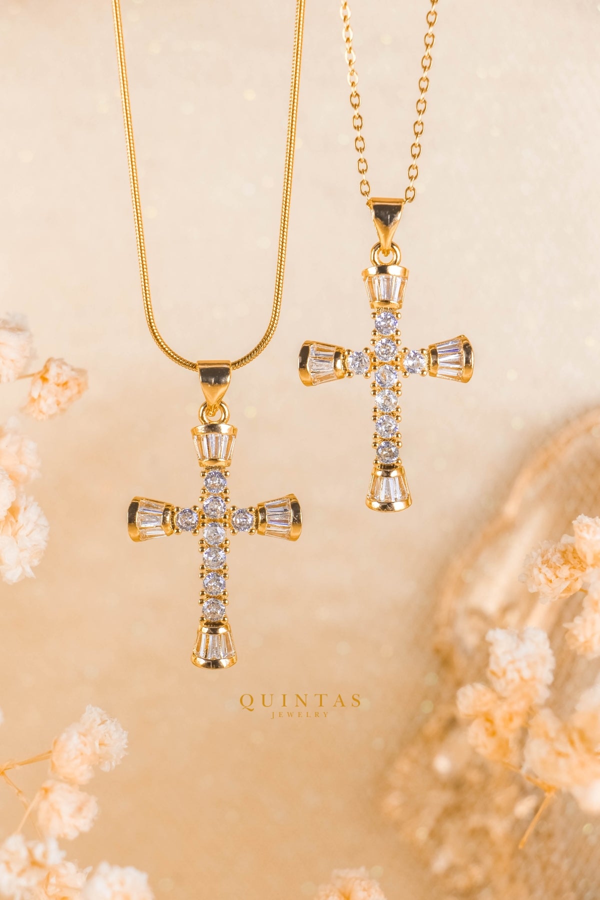 David Glass Crucifix Necklace