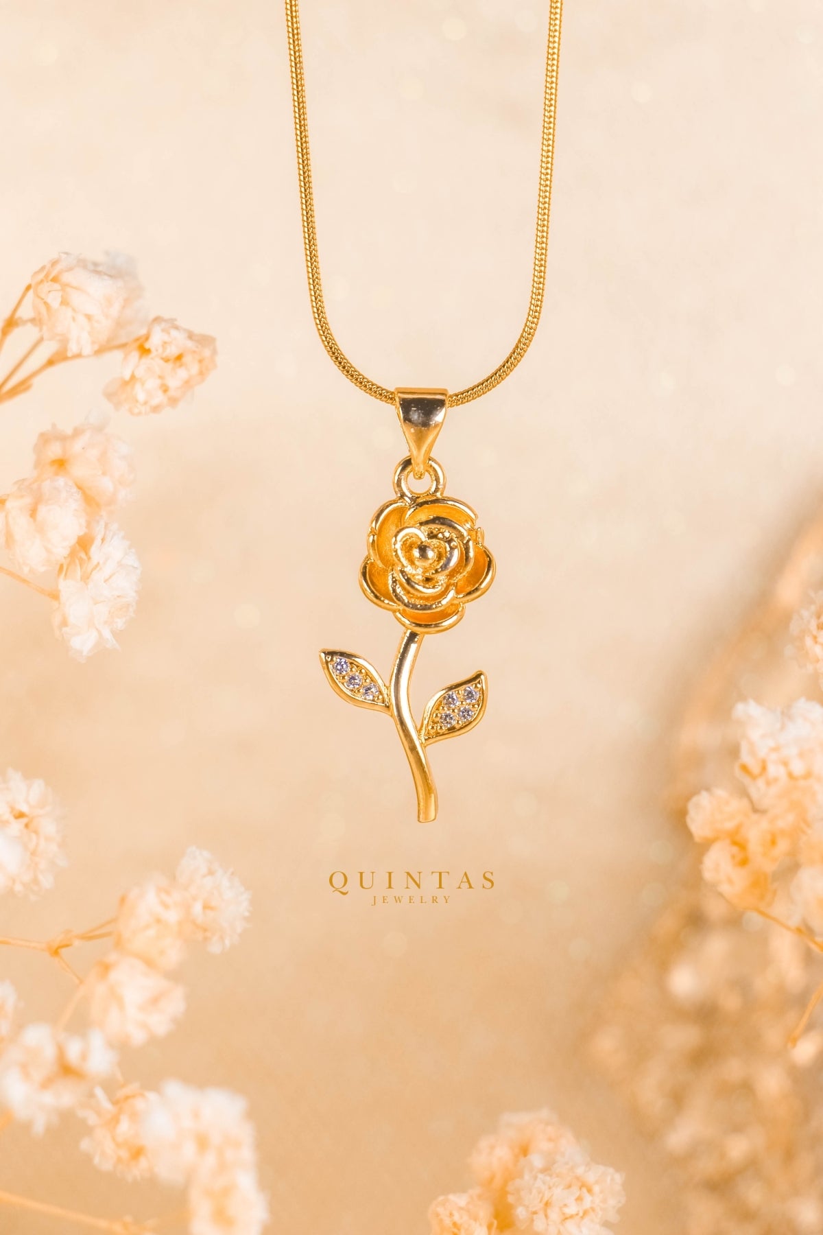 Golden Rose Necklace