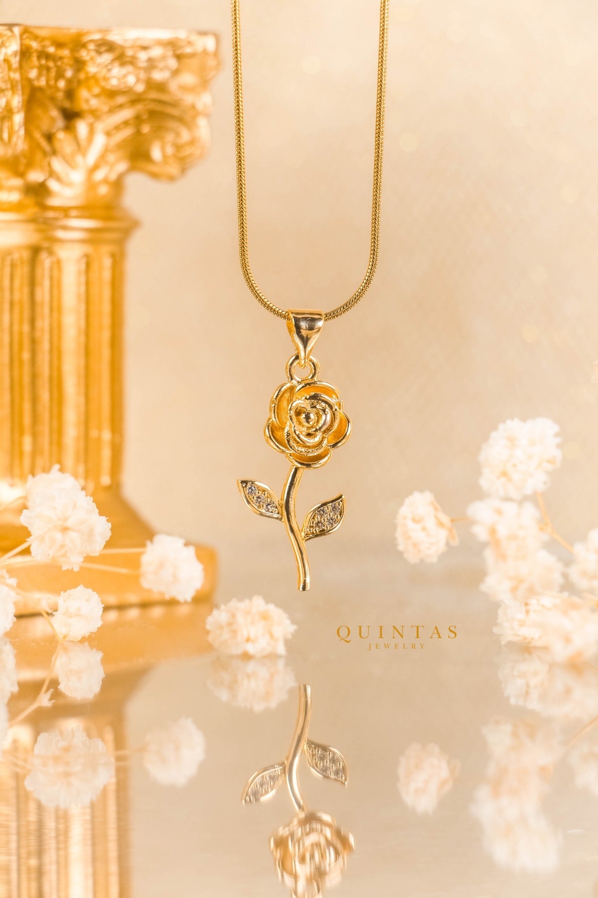 Golden Rose Necklace