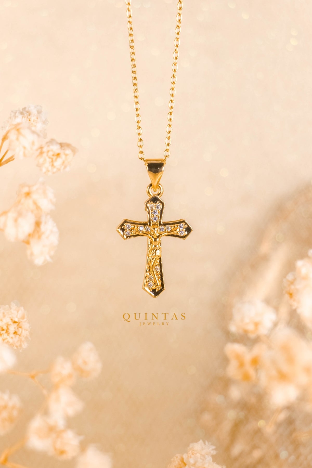 Christian's Rhinestone Cross Necklace