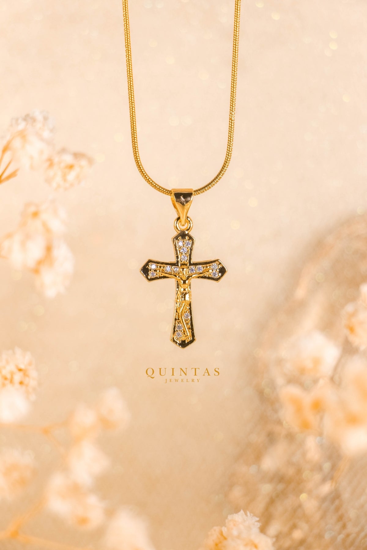 Christian's Rhinestone Cross Necklace