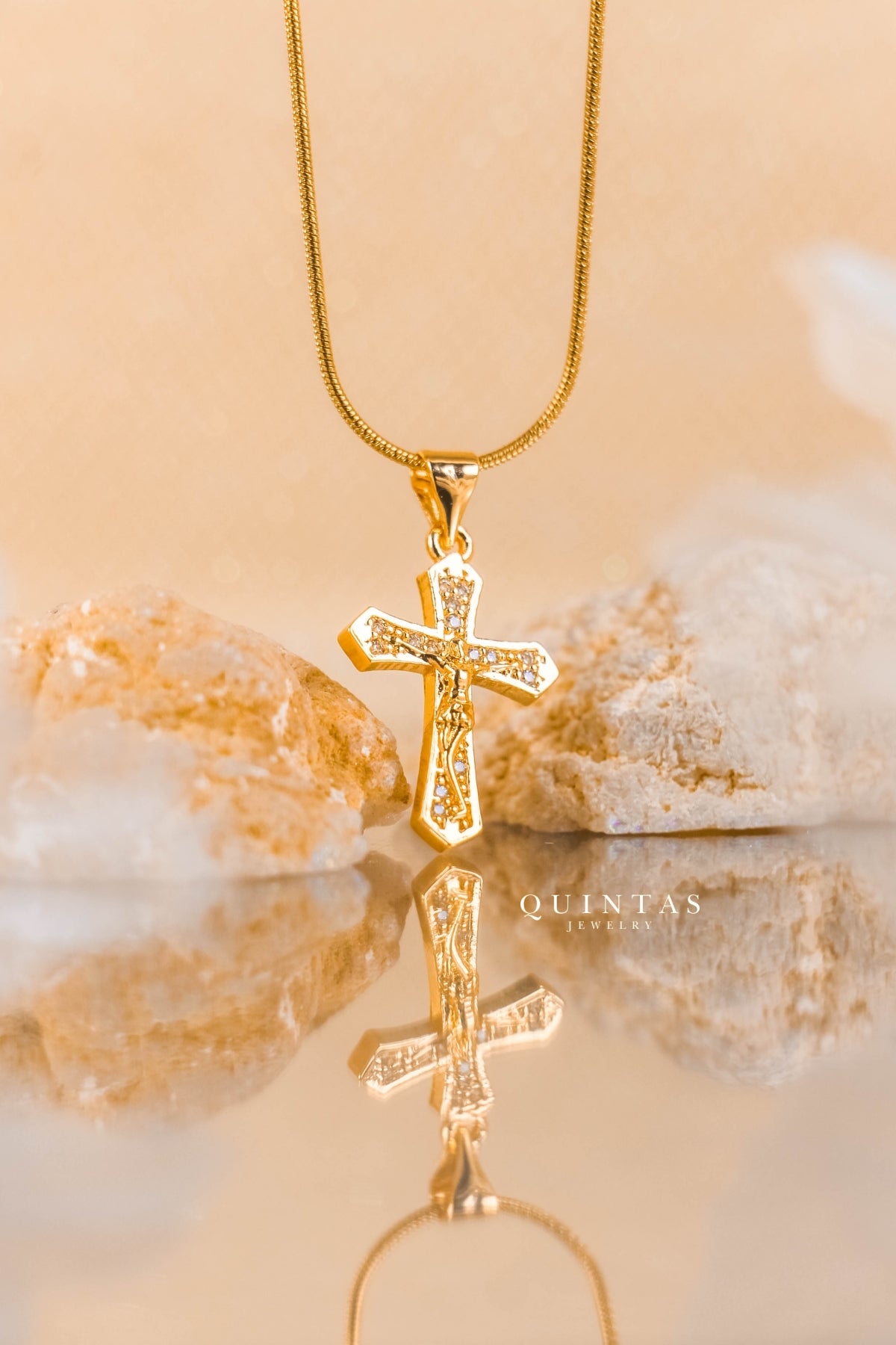 Christian's Rhinestone Cross Necklace