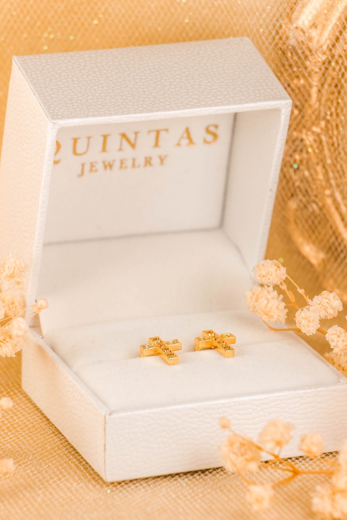Elegant Cross Charm Stud Earrings