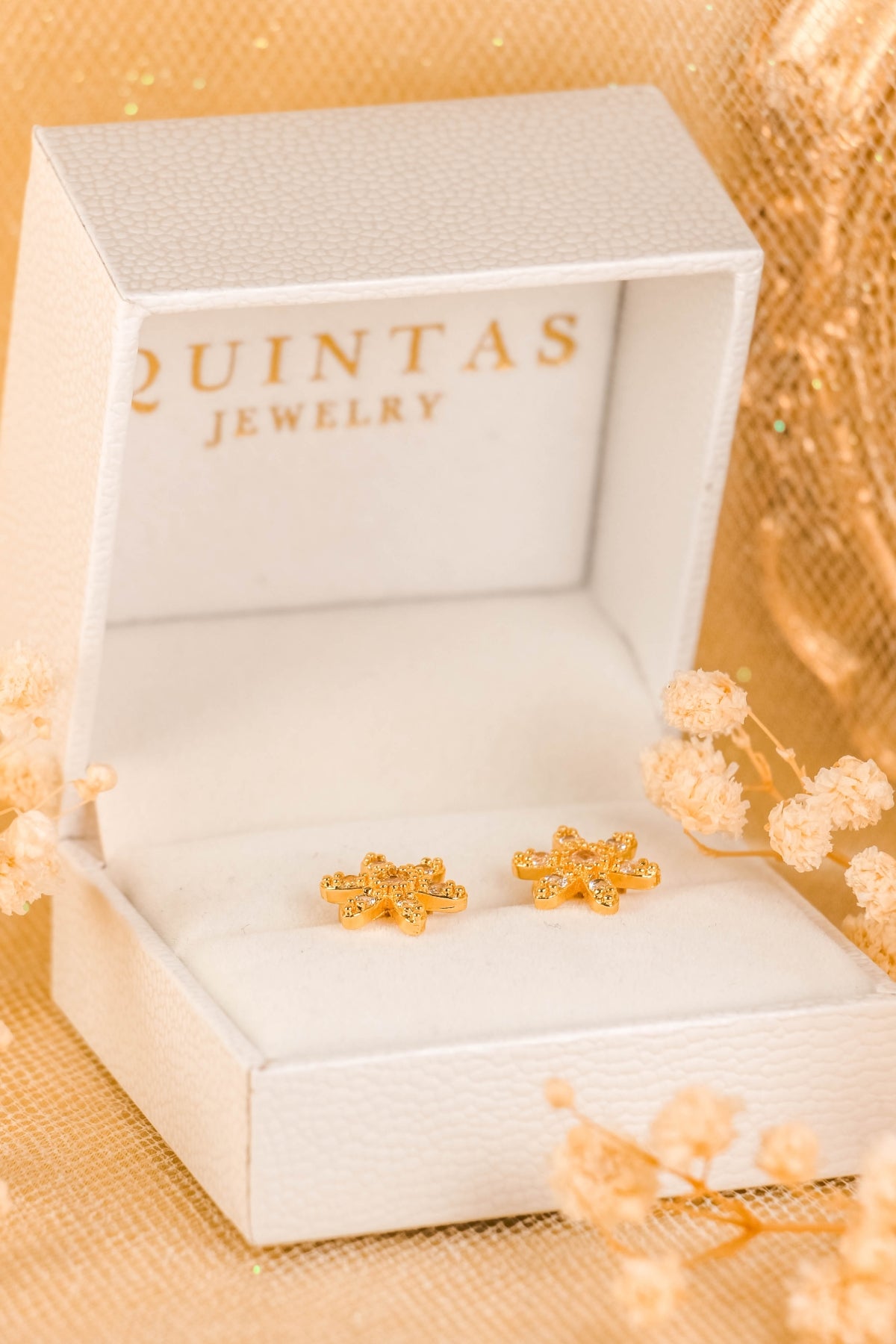 Maris Flower Charm Stud Earrings