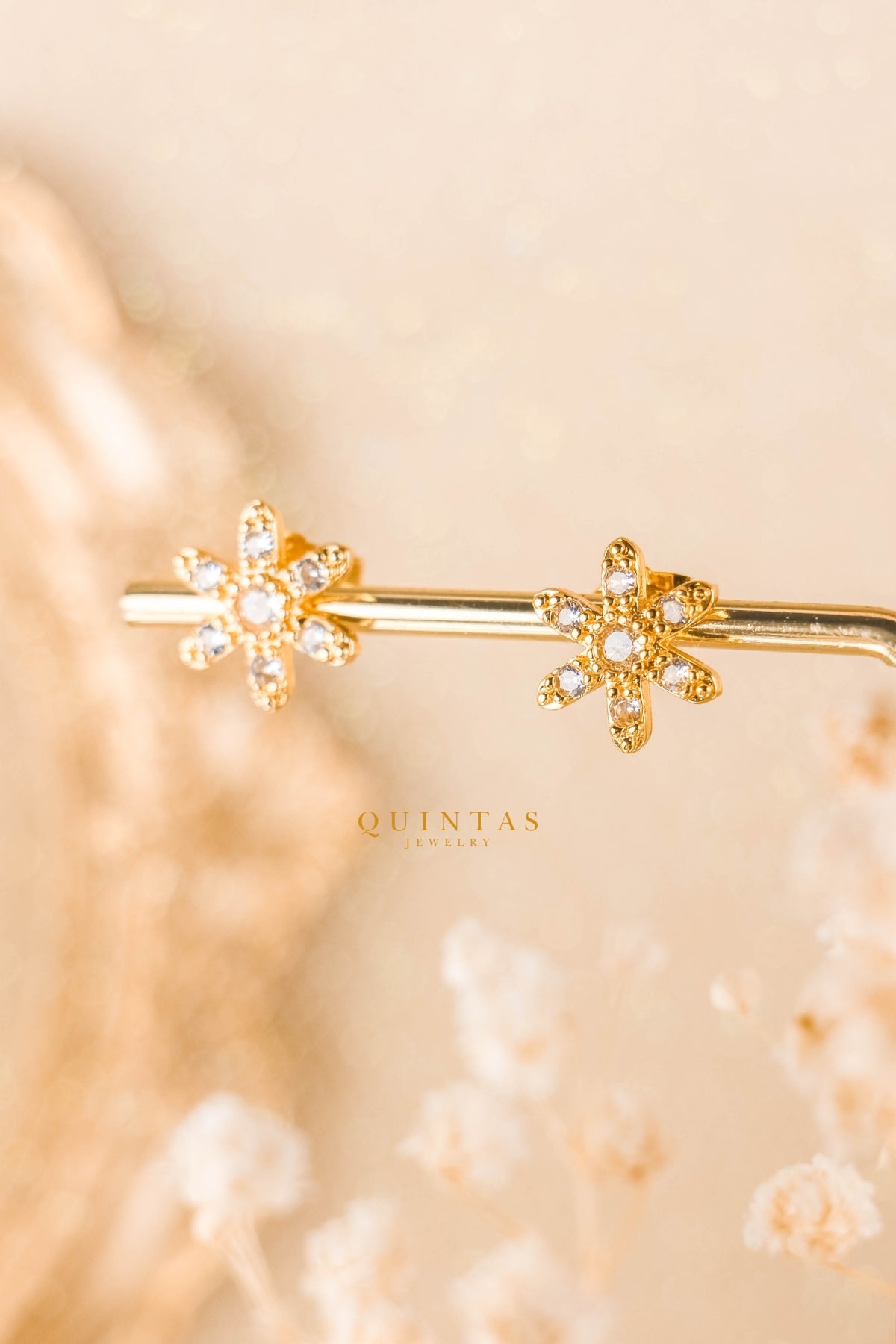 Maris Flower Charm Stud Earrings