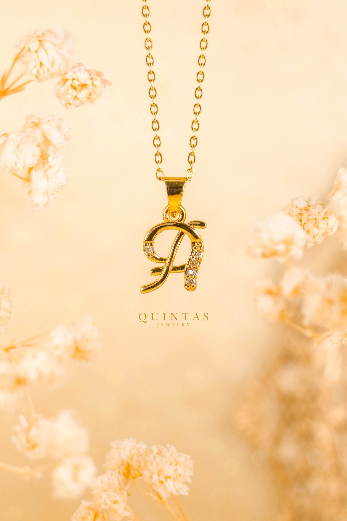 QUINTAS Letter Initial Necklace