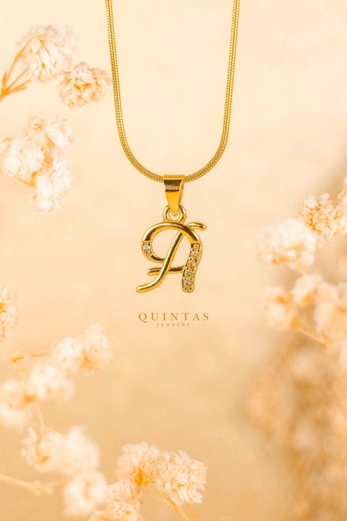 QUINTAS Letter Initial Necklace
