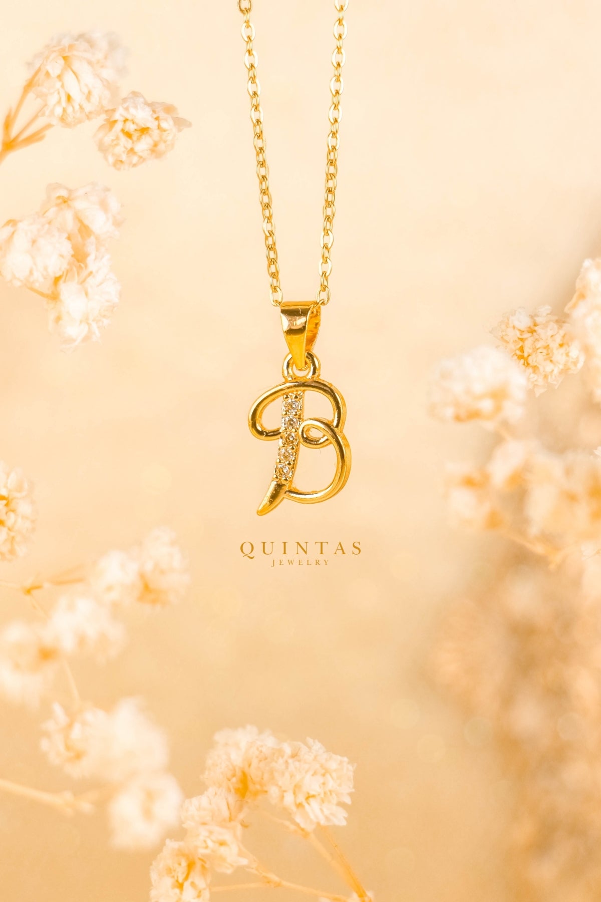 QUINTAS Letter Initial Necklace