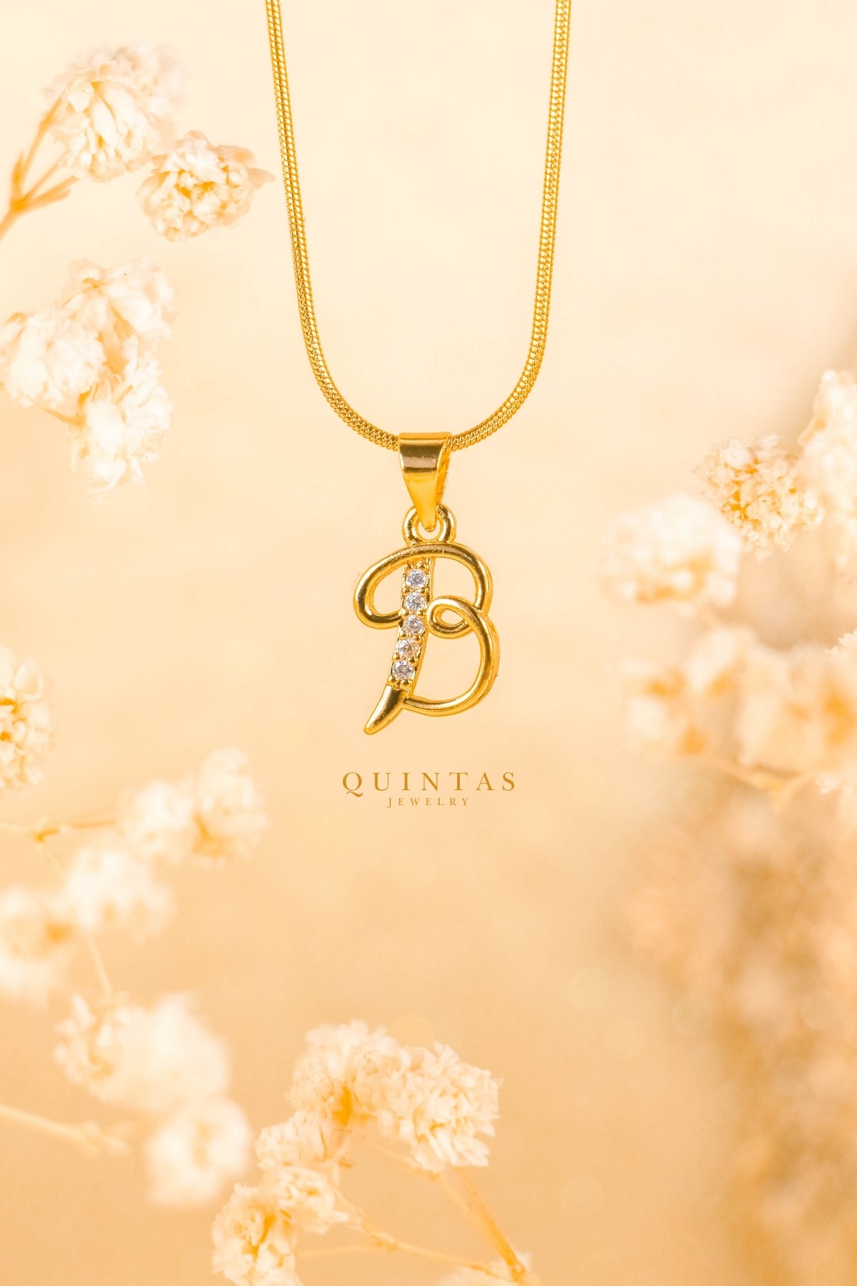 QUINTAS Letter Initial Necklace
