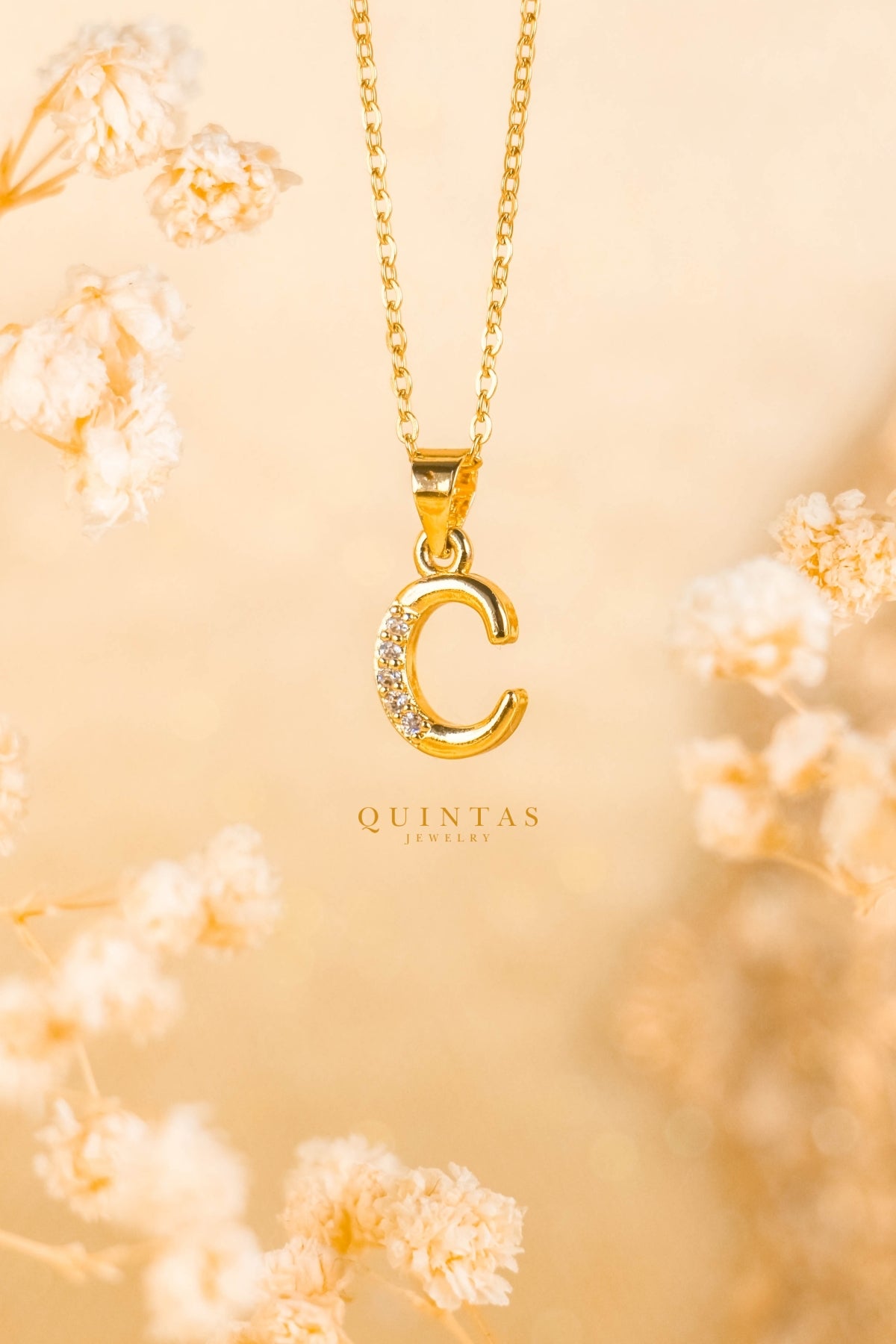 QUINTAS Letter Initial Necklace