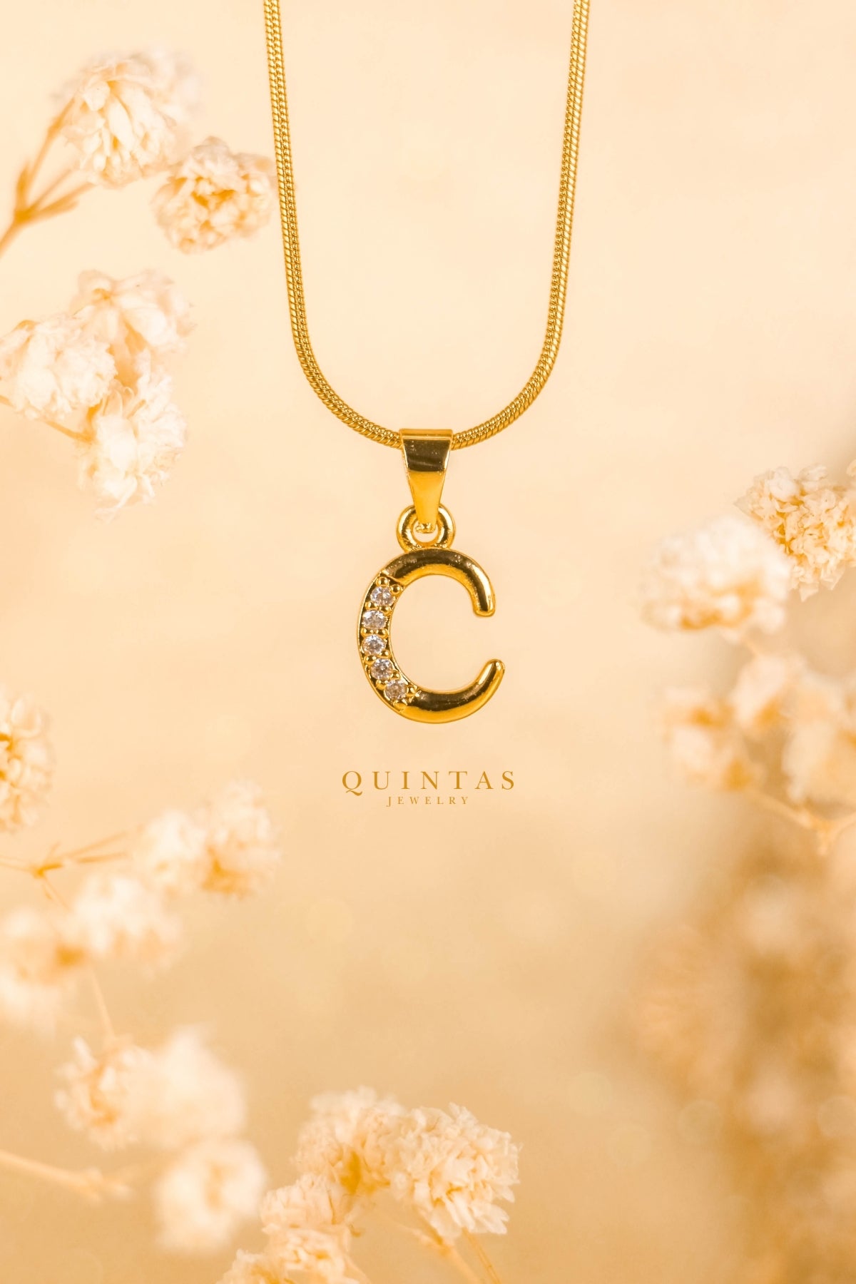 QUINTAS Letter Initial Necklace