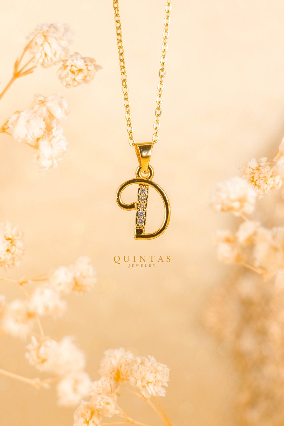 QUINTAS Letter Initial Necklace