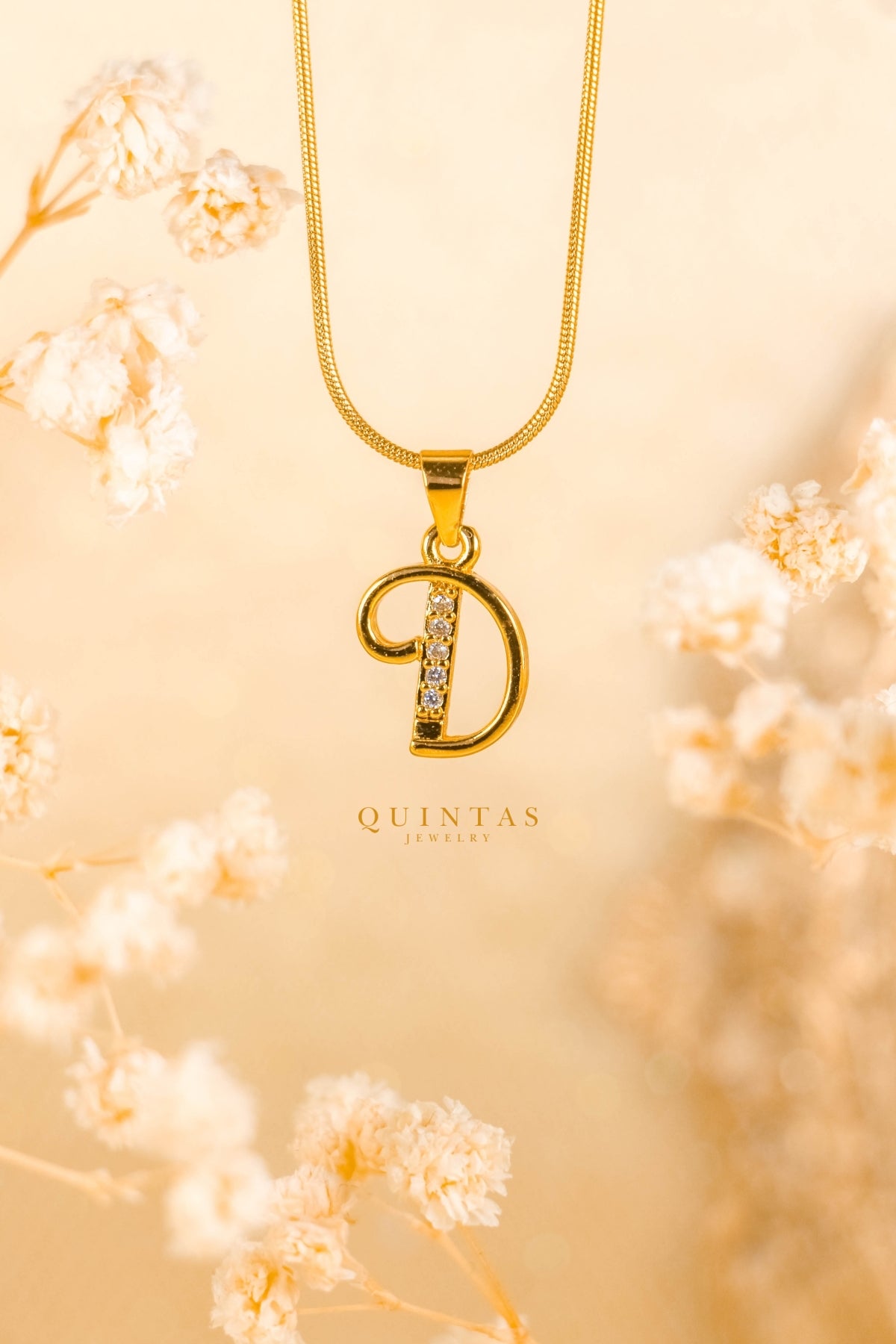 QUINTAS Letter Initial Necklace