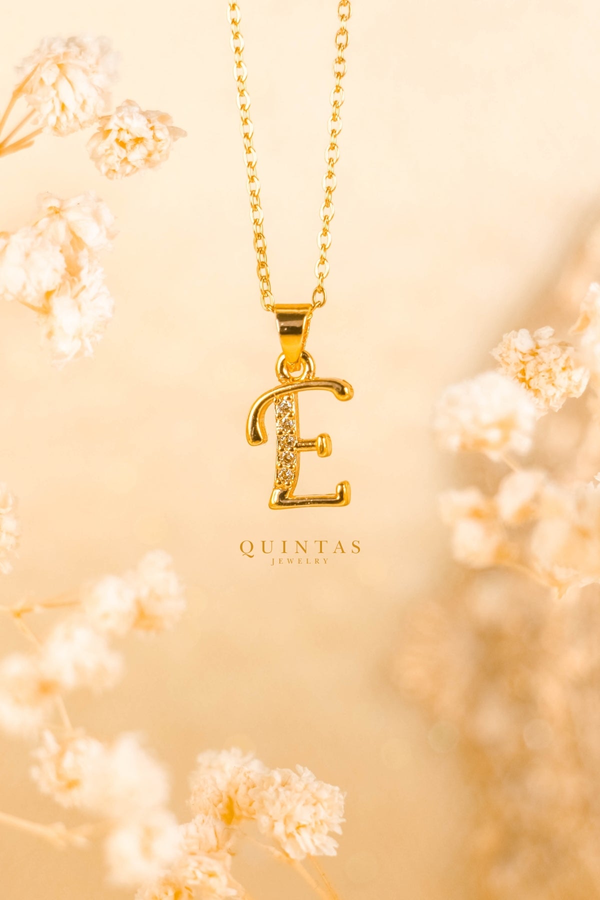 QUINTAS Letter Initial Necklace