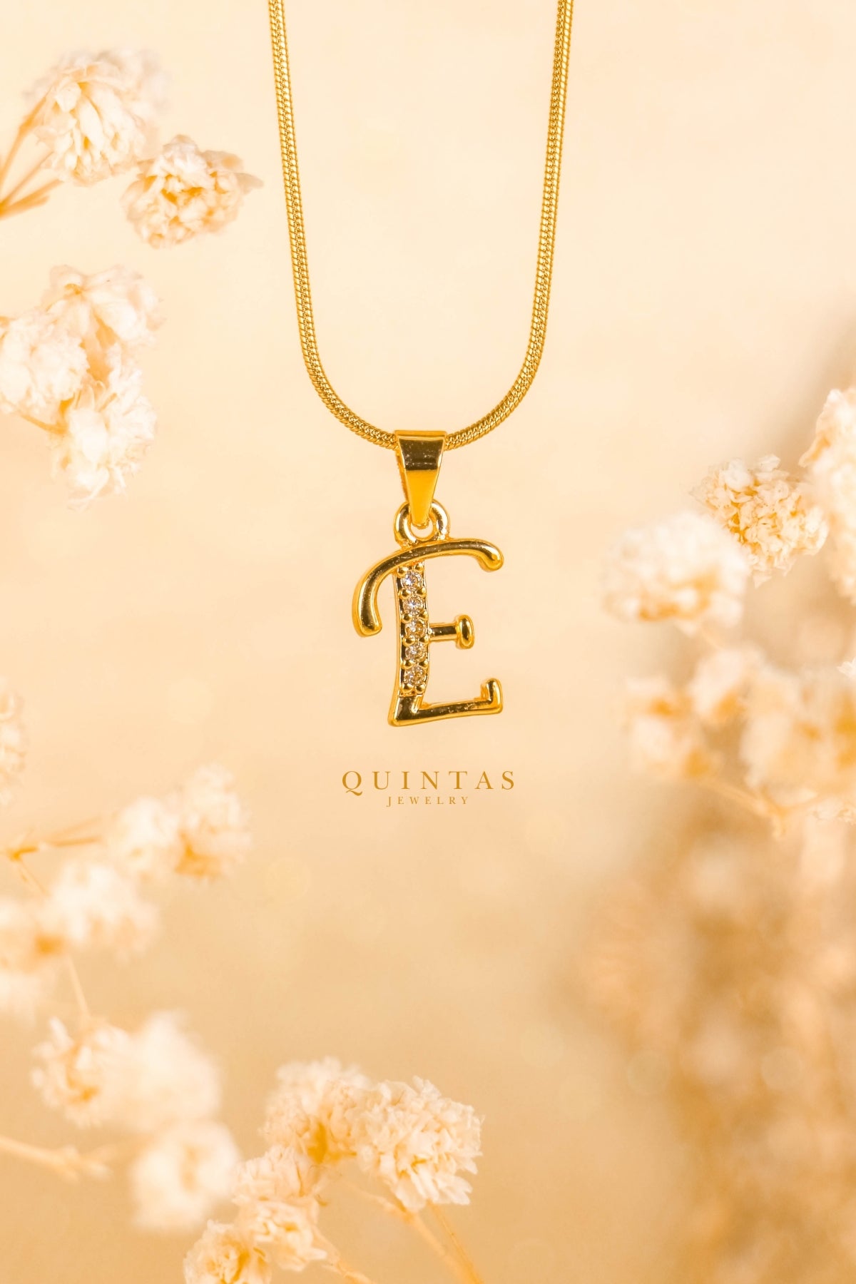 QUINTAS Letter Initial Necklace