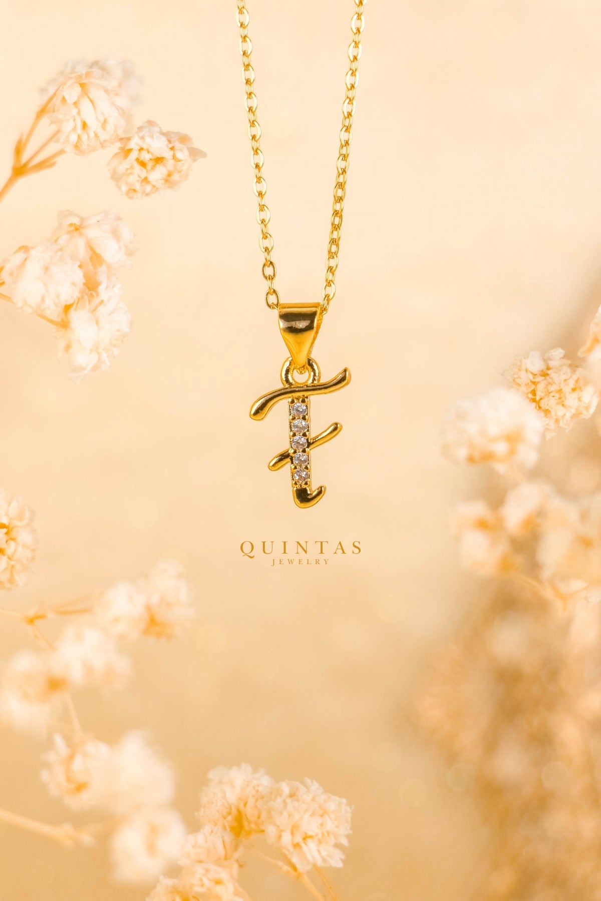 QUINTAS Letter Initial Necklace