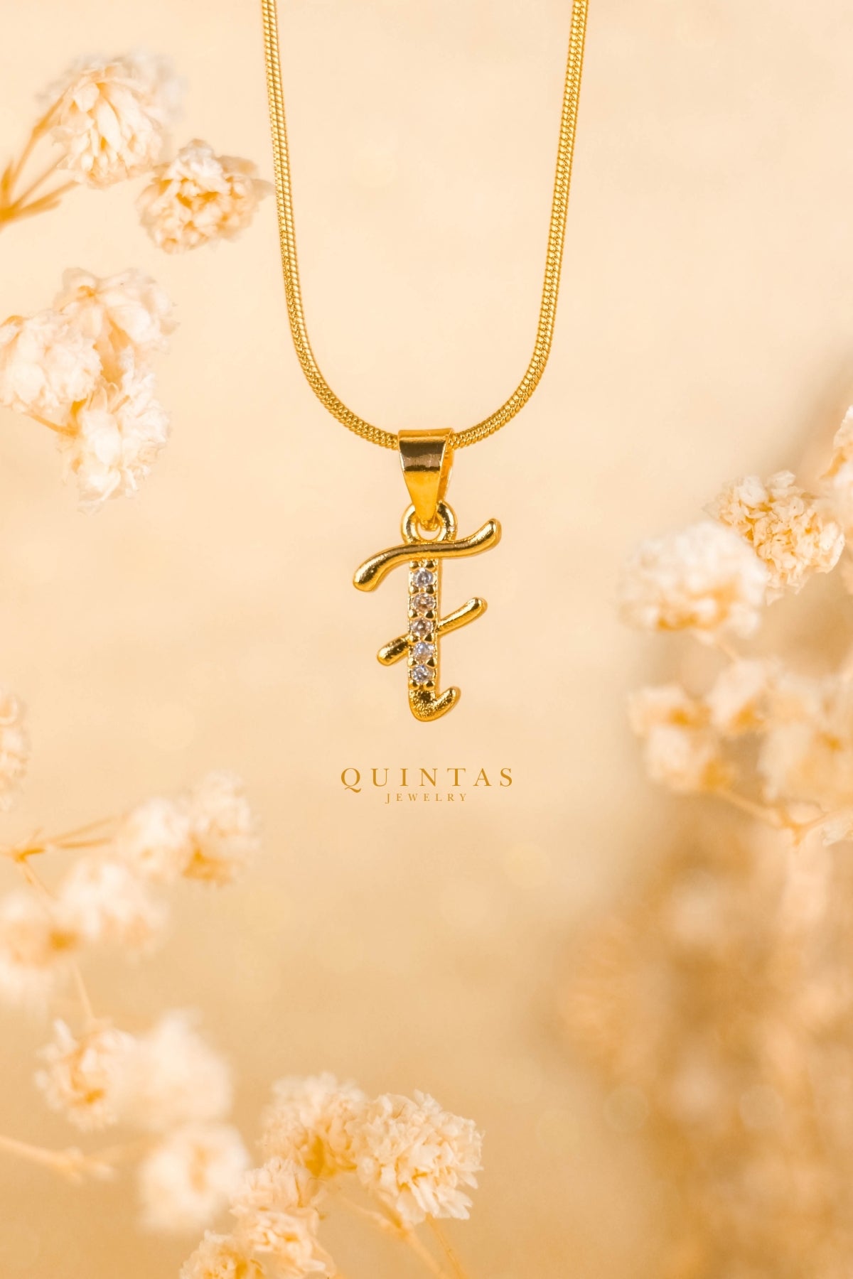 QUINTAS Letter Initial Necklace