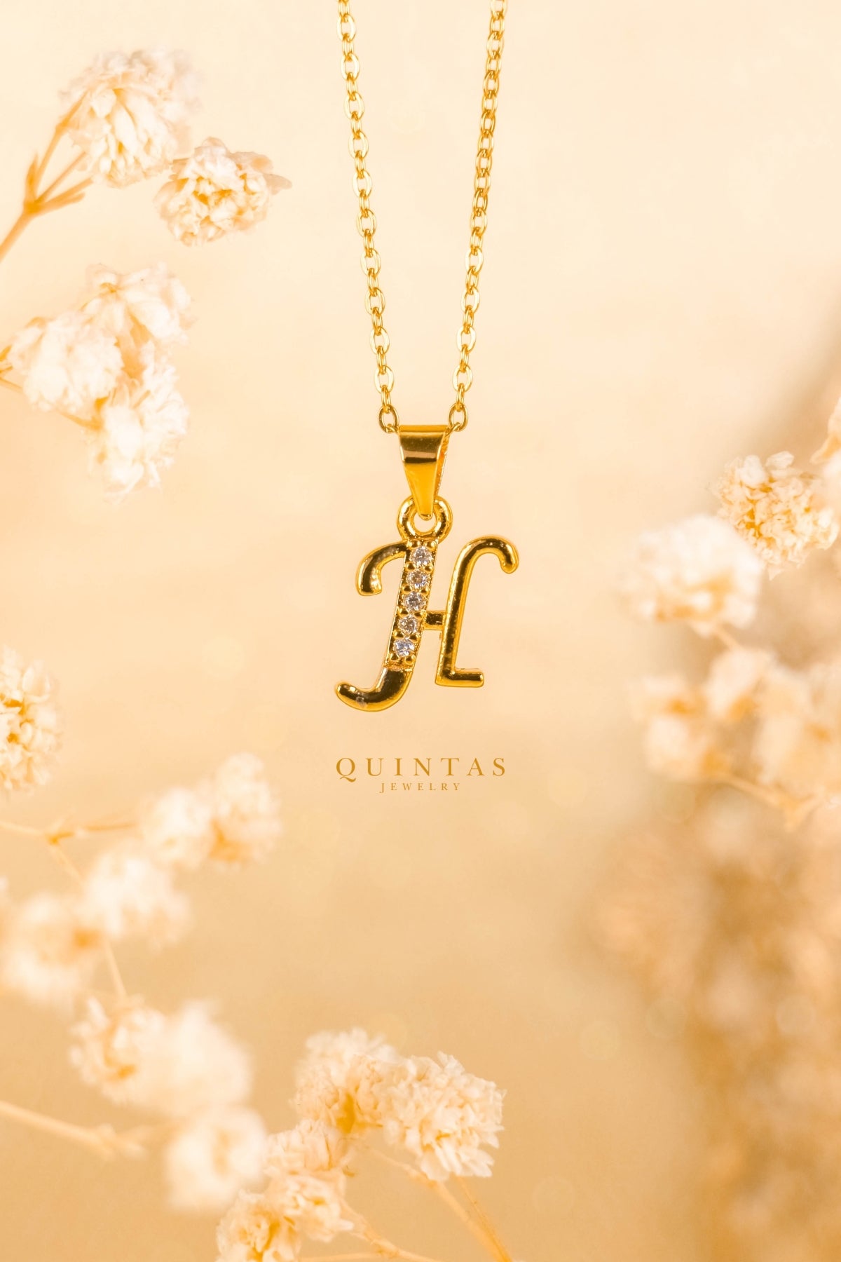QUINTAS Letter Initial Necklace