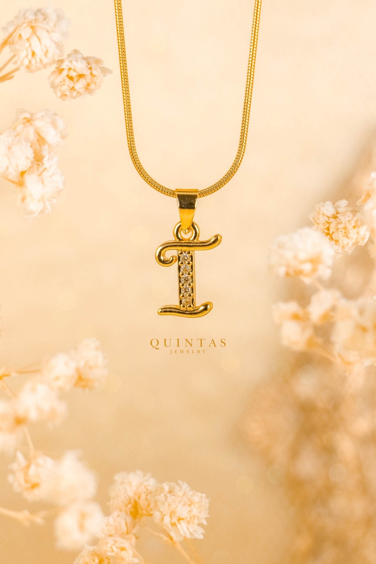 QUINTAS Letter Initial Necklace