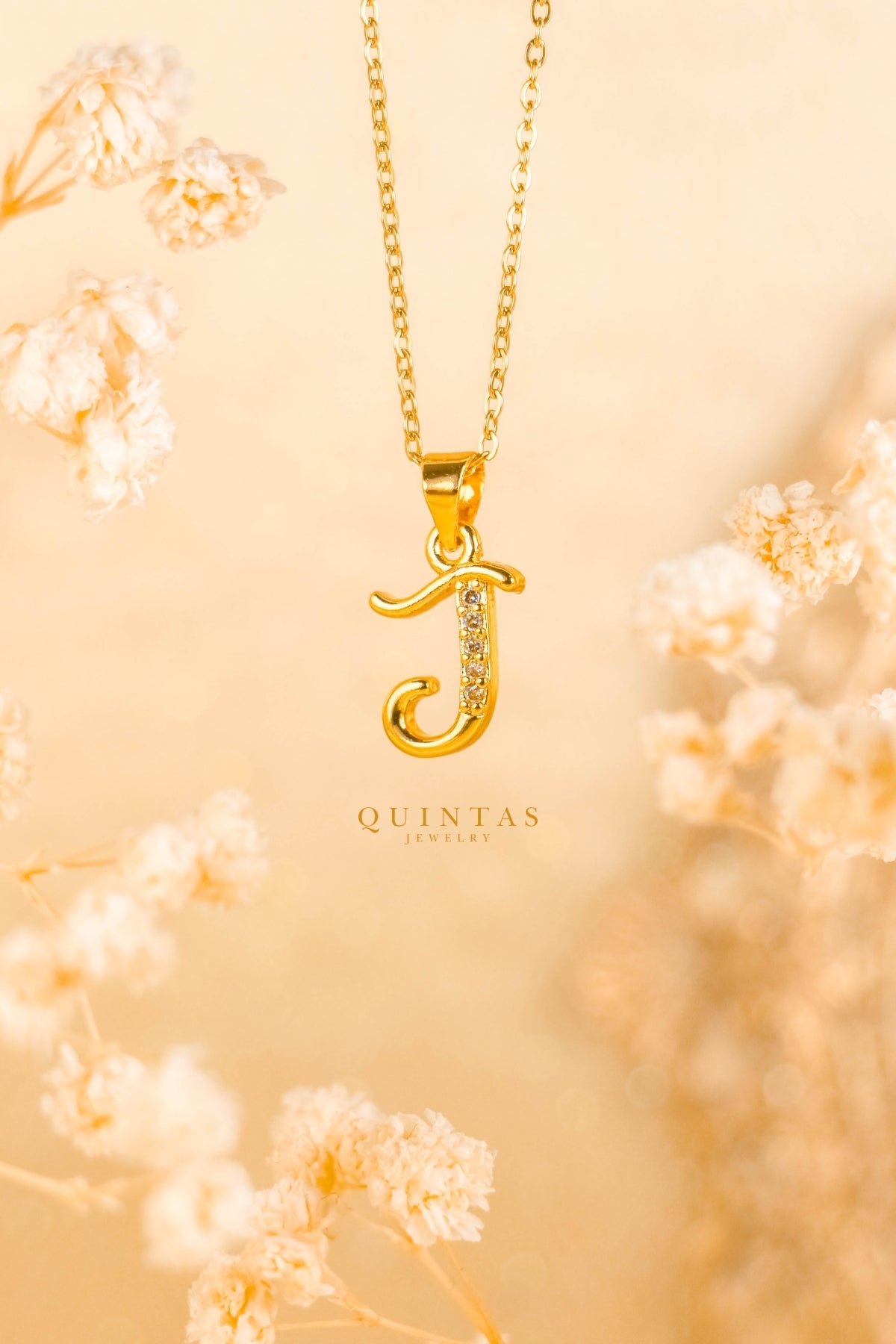 QUINTAS Letter Initial Necklace
